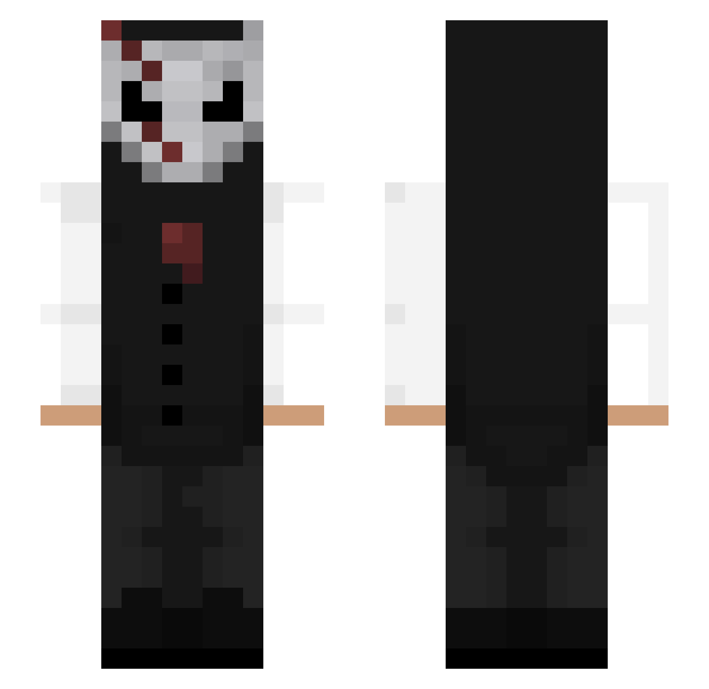 Wildcxrd Minecraft skin, front and back view