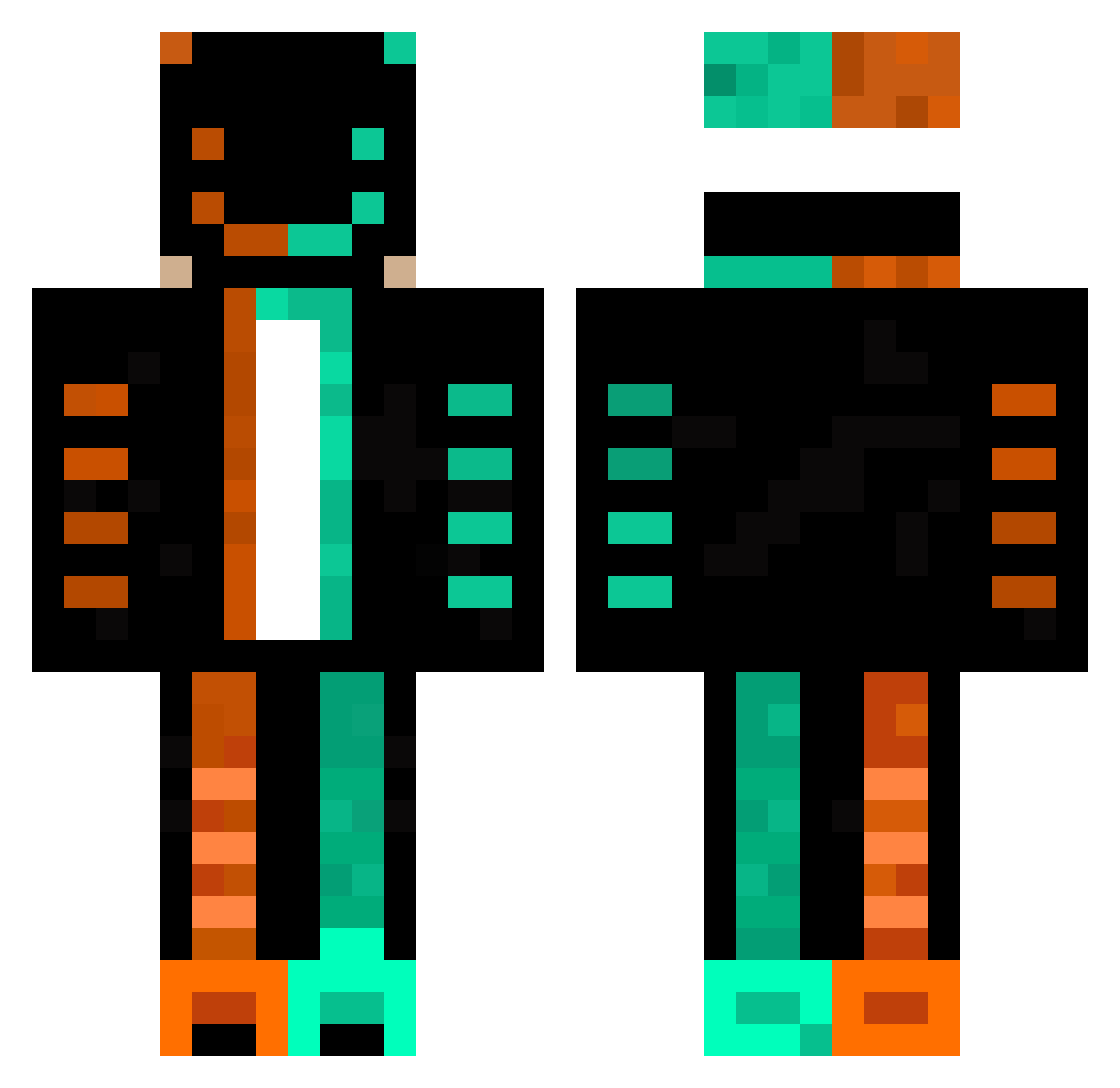 Giga7 Minecraft skin, front and back view