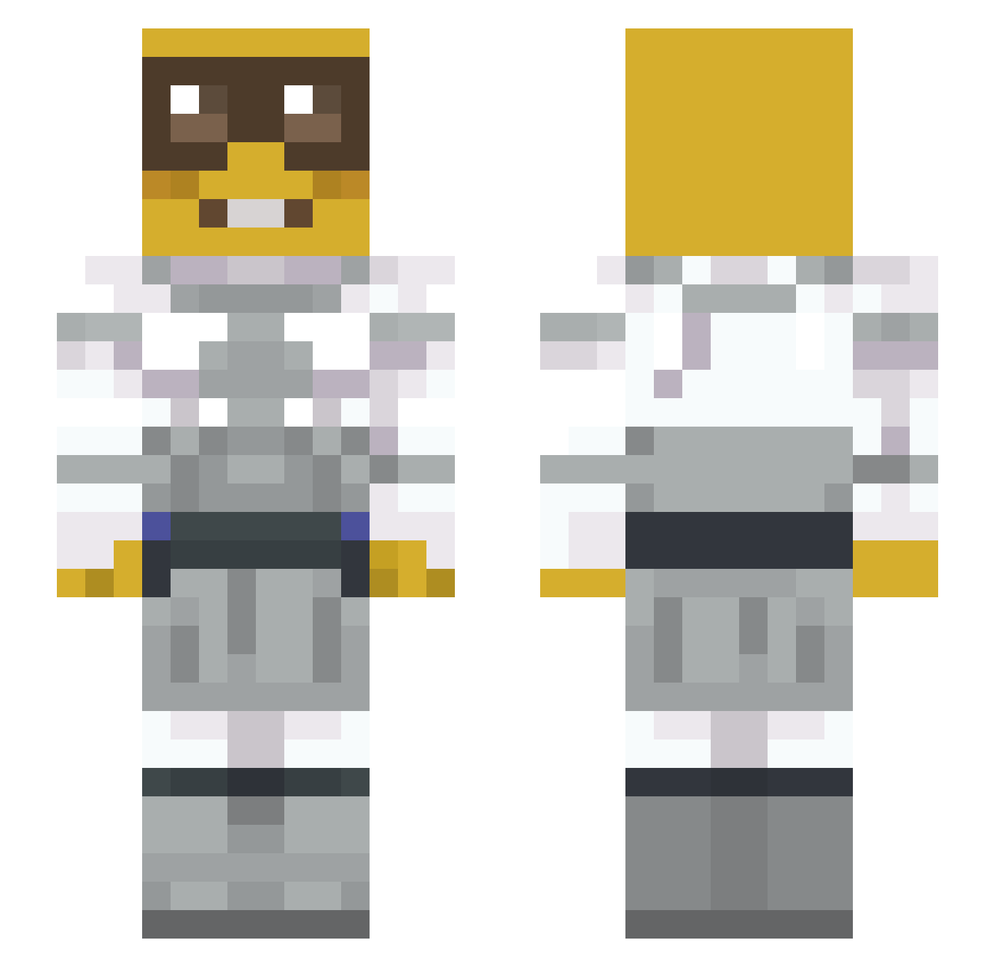 Sucez Minecraft skin, front and back view