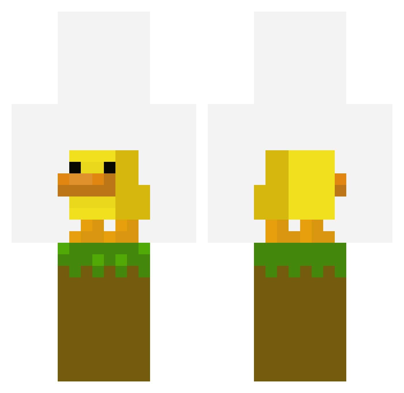 Vivifying Minecraft skin, front and back view