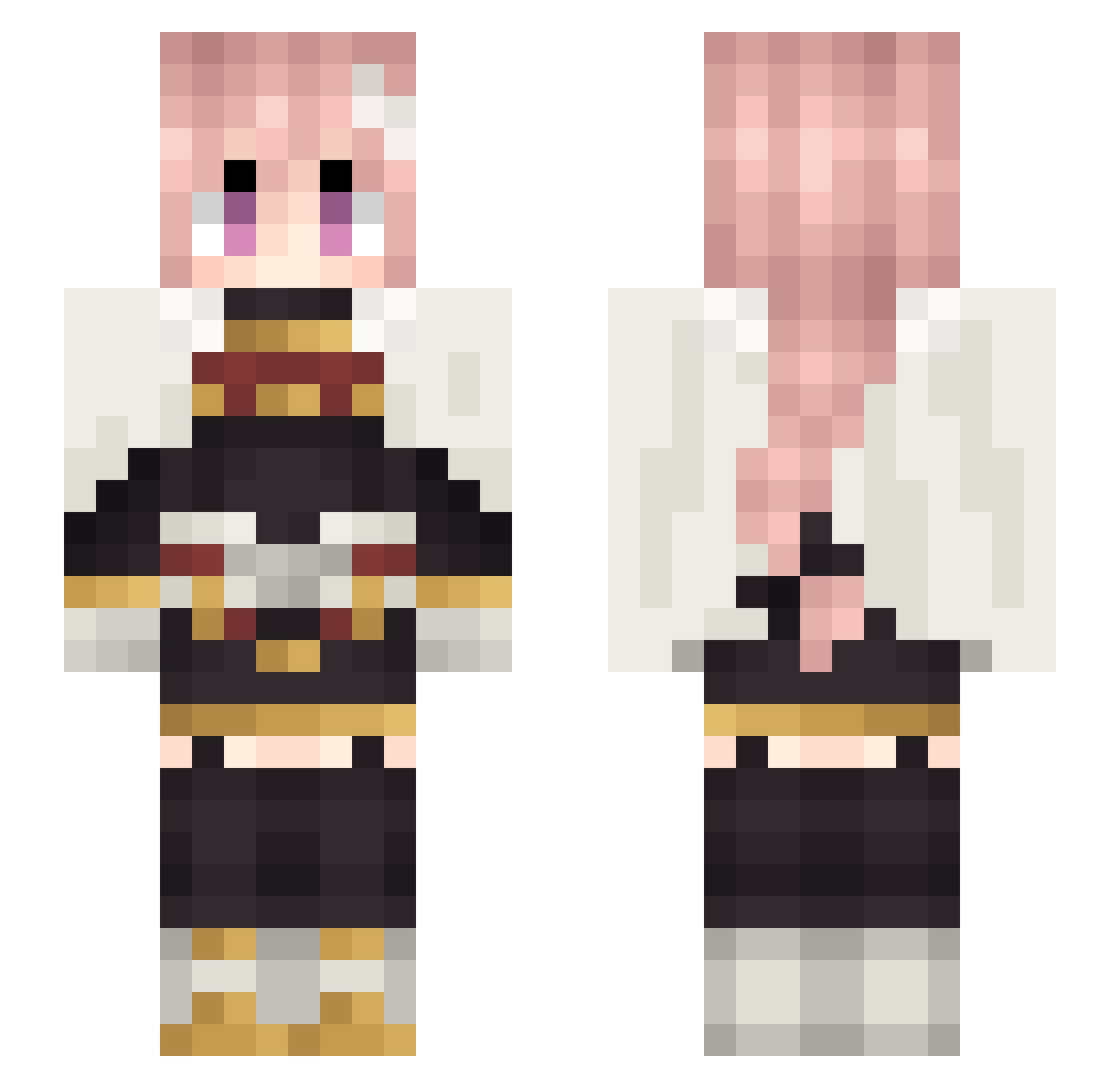 TrapKD Minecraft skin, front and back view