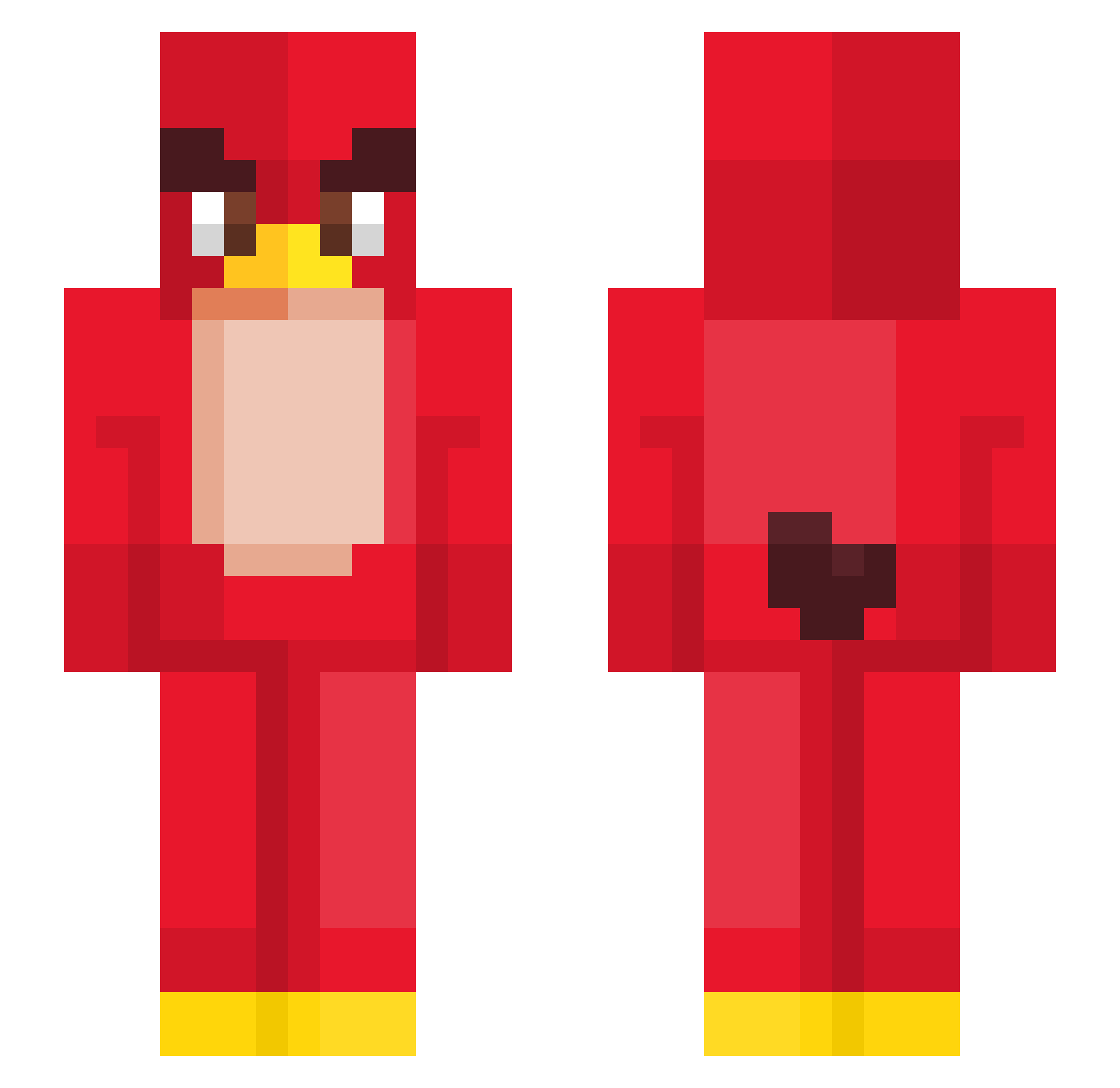 axxtu Minecraft skin, front and back view