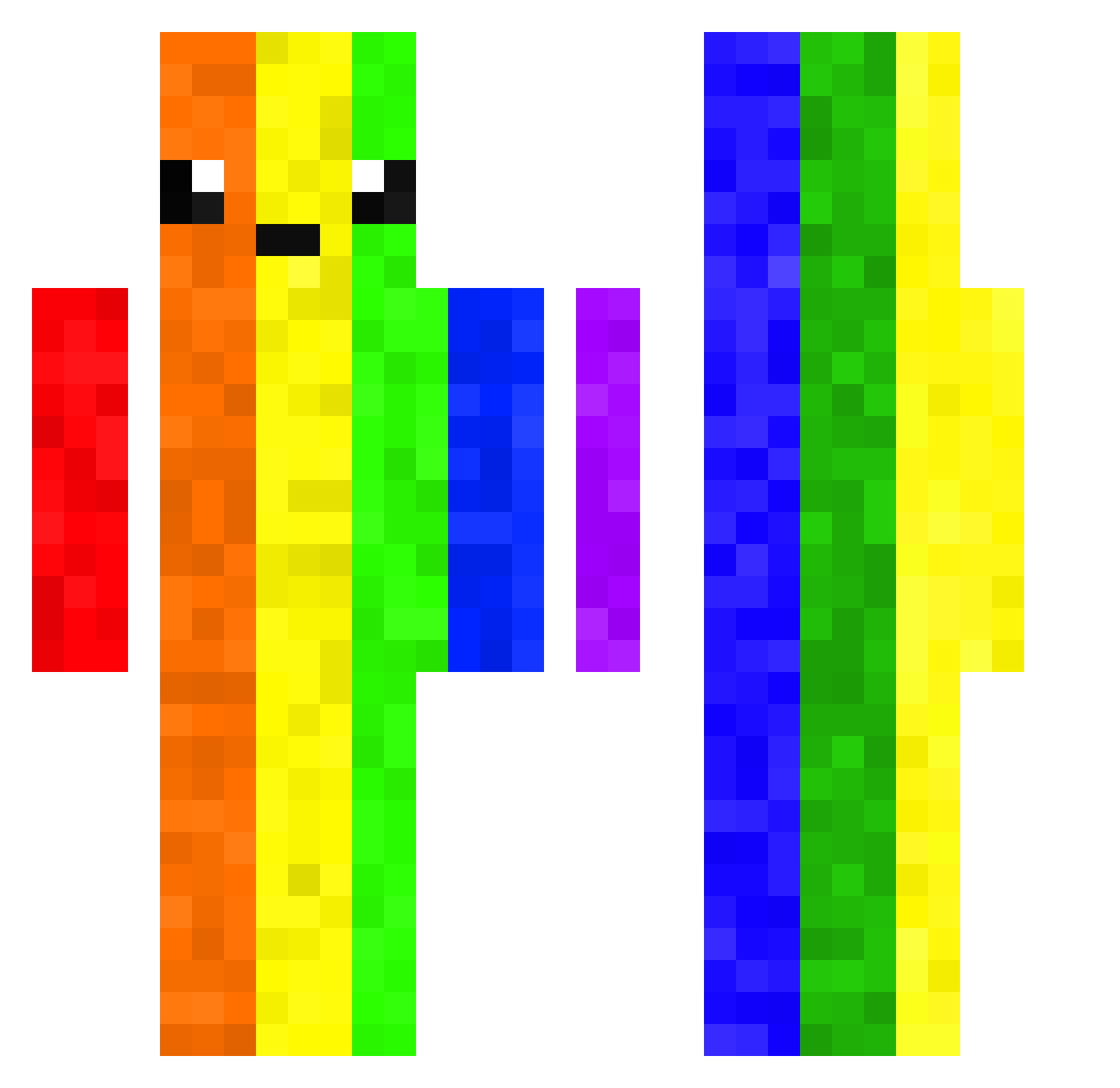 Devientdeuces Minecraft skin, front and back view
