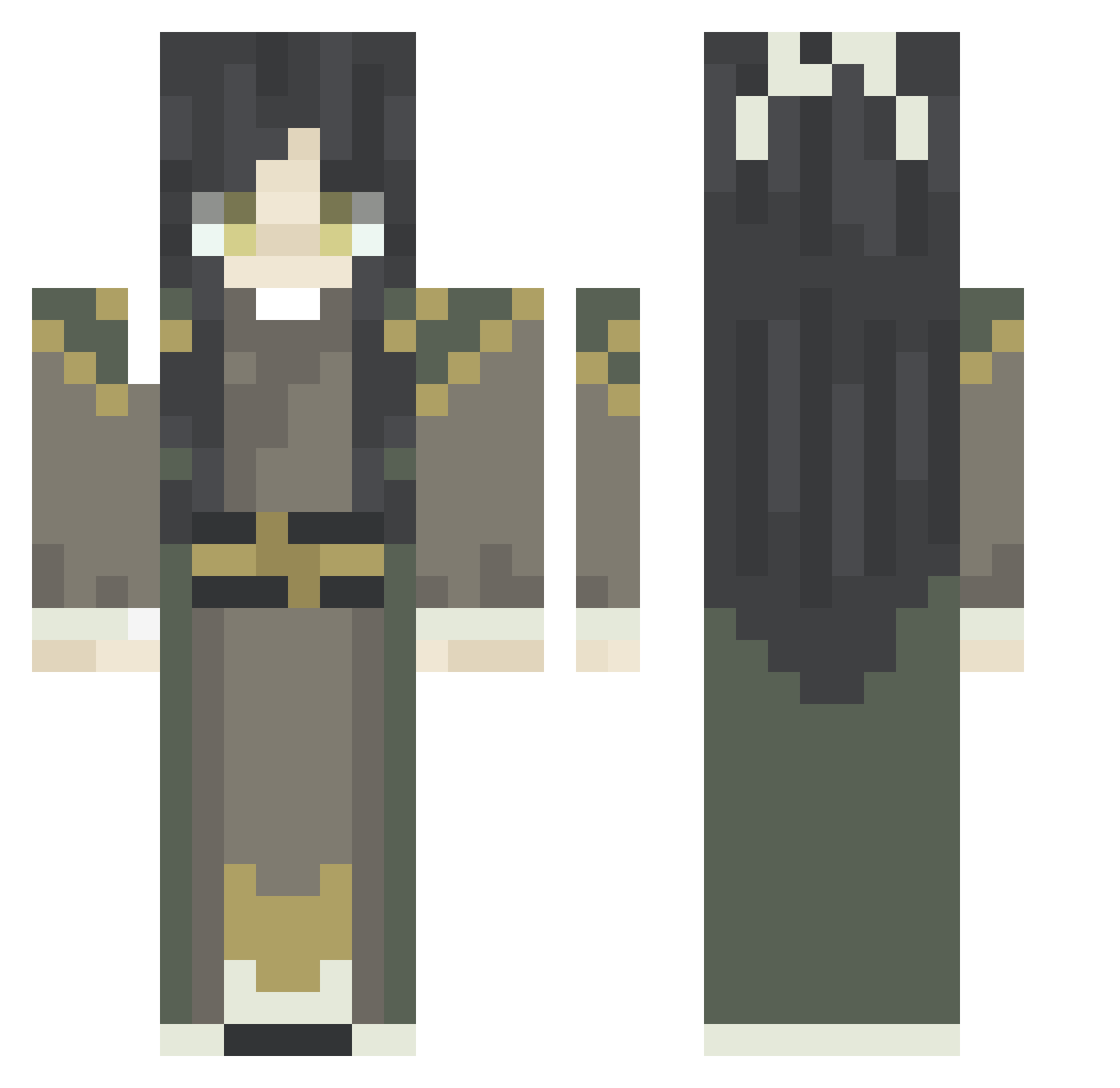 Kid0Kenji Minecraft skin, front and back view