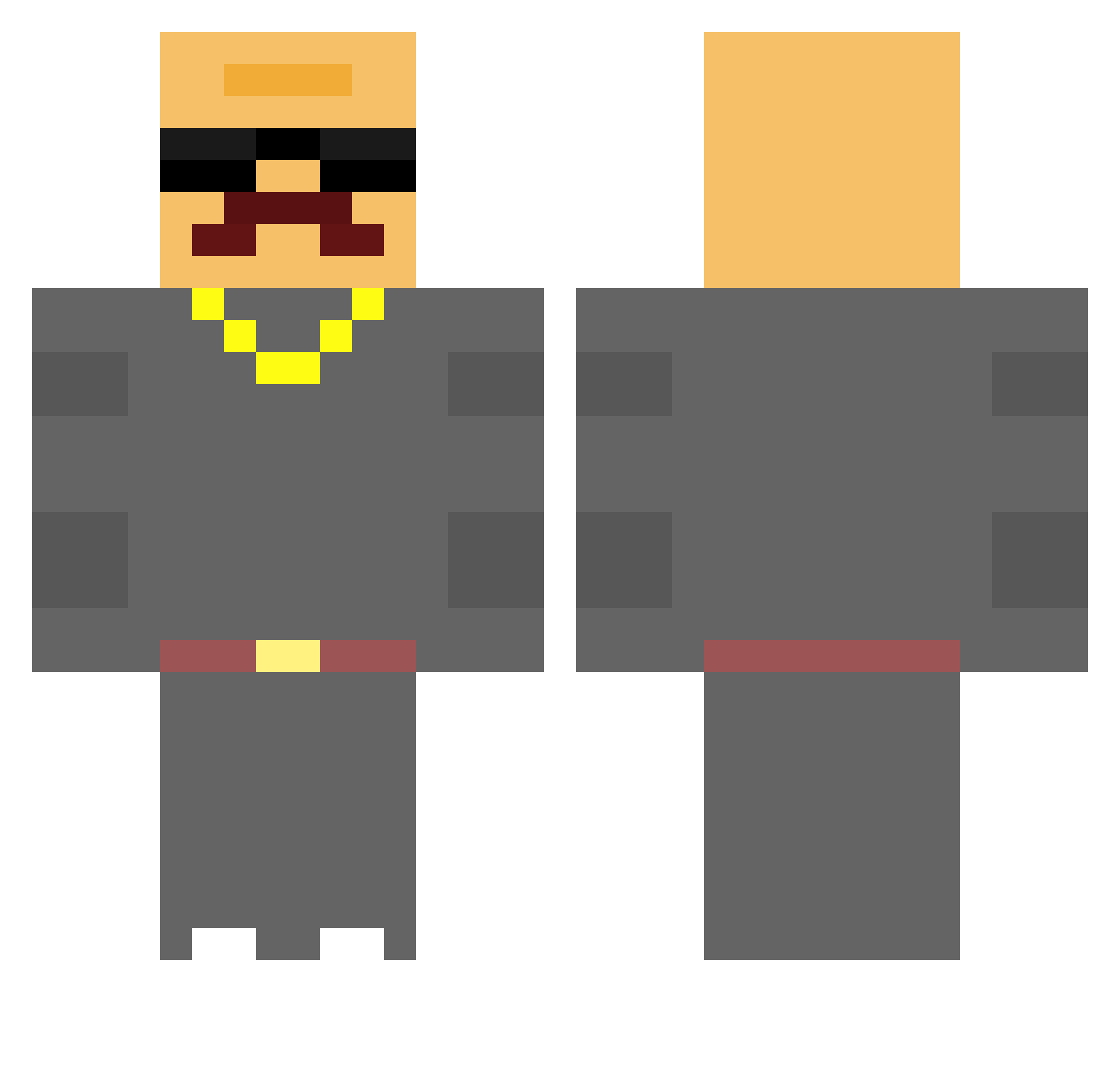 Zeldagamer Minecraft skin, front and back view