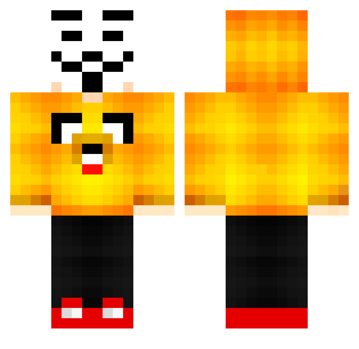 JVSixel Minecraft skin, front and back view