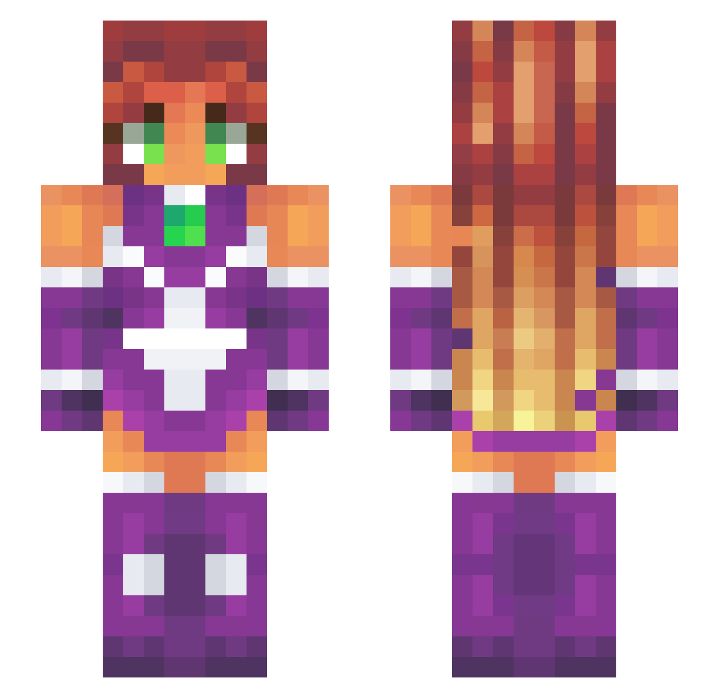 iindiotic Minecraft skin, front and back view