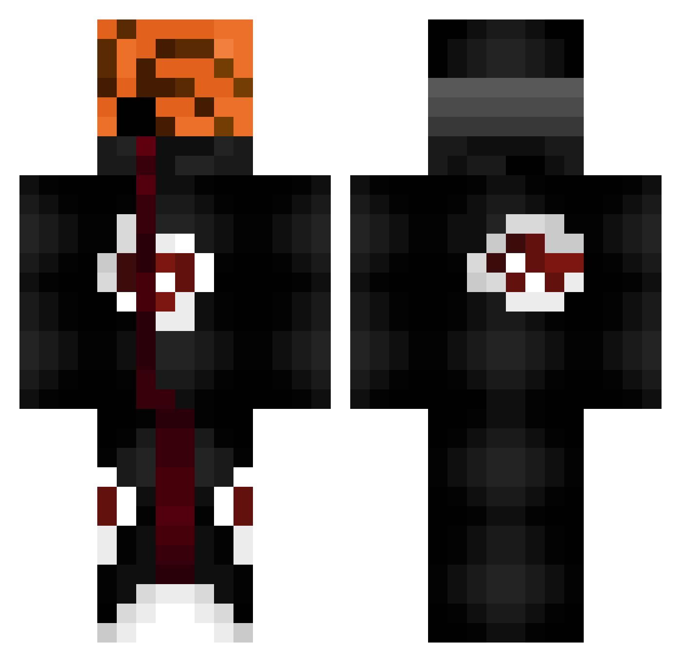 T0X1C9889 Minecraft skin, front and back view