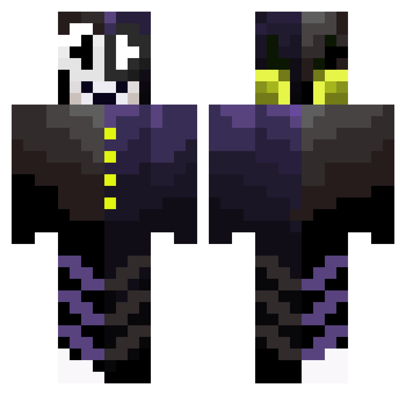 GUTZSPILLRR Minecraft skin, front and back view