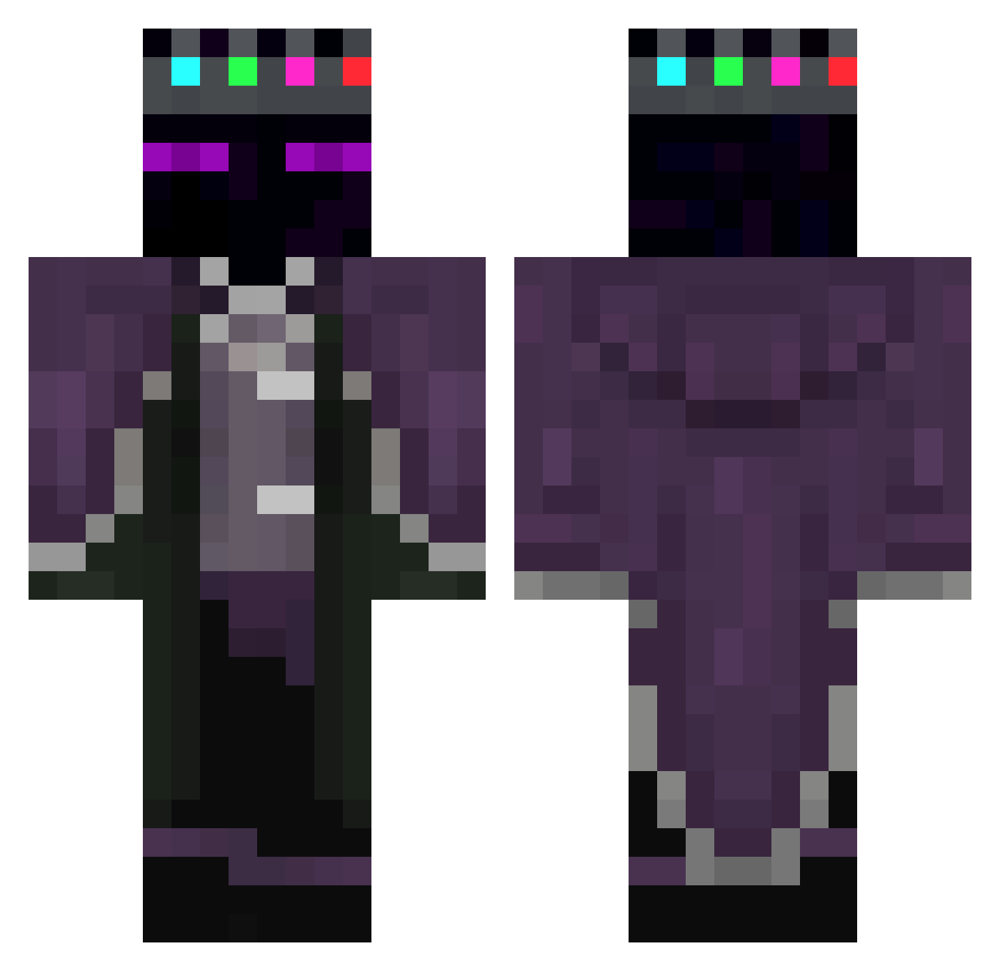 Azorek Minecraft skin, front and back view
