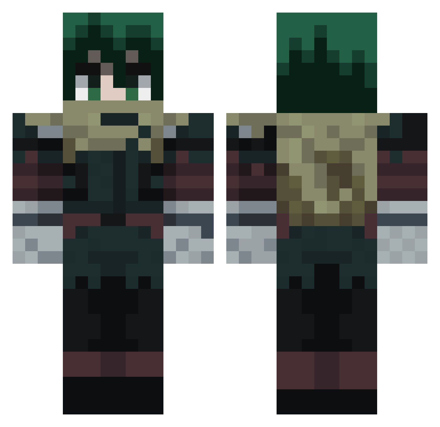 Ant_0_o Minecraft skin, front and back view