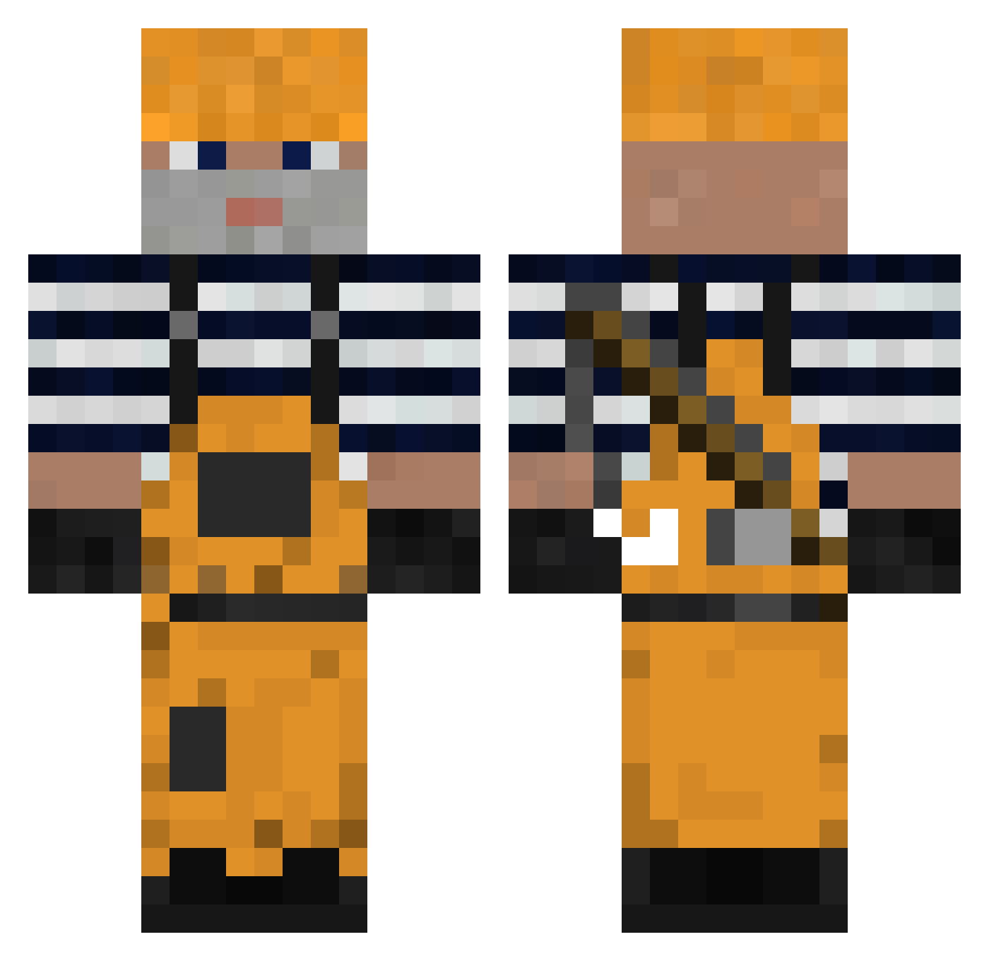 DuzaoNy Minecraft skin, front and back view