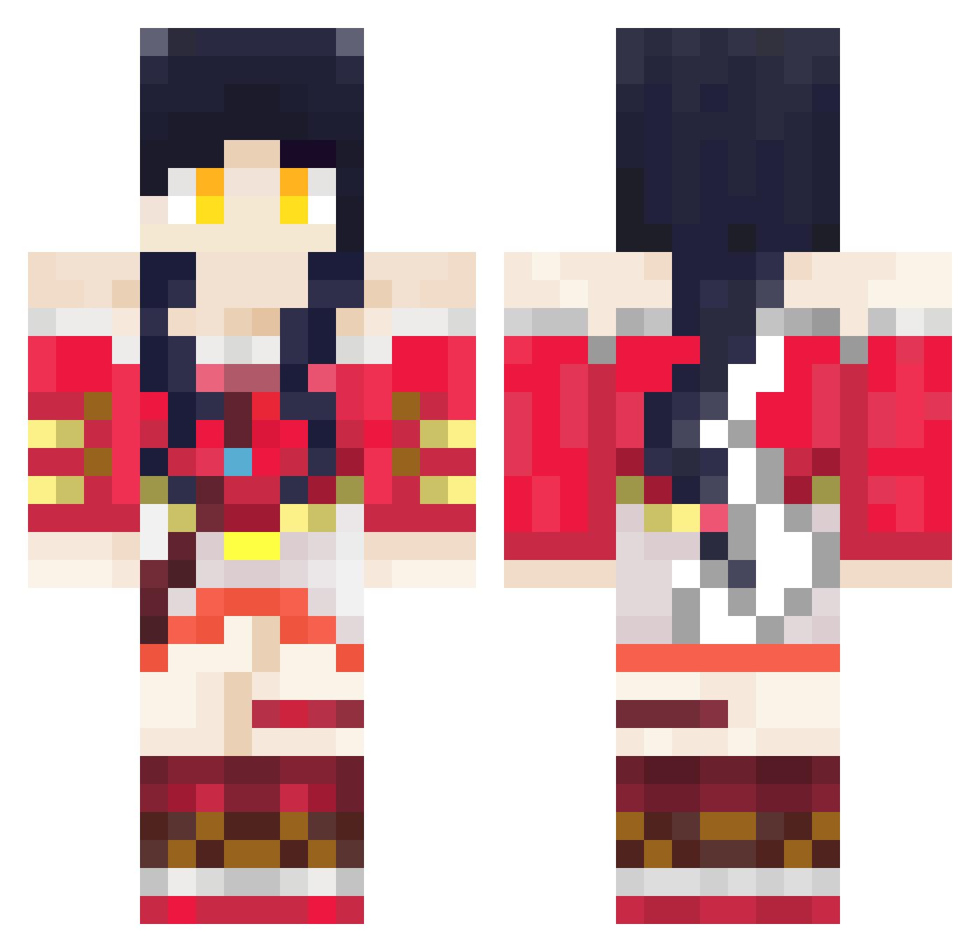 sleepyism Minecraft skin, front and back view