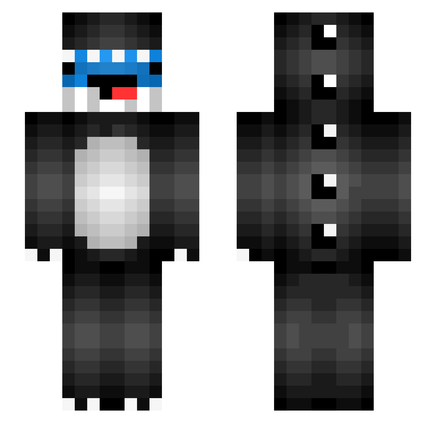Kmoiu Minecraft skin, front and back view