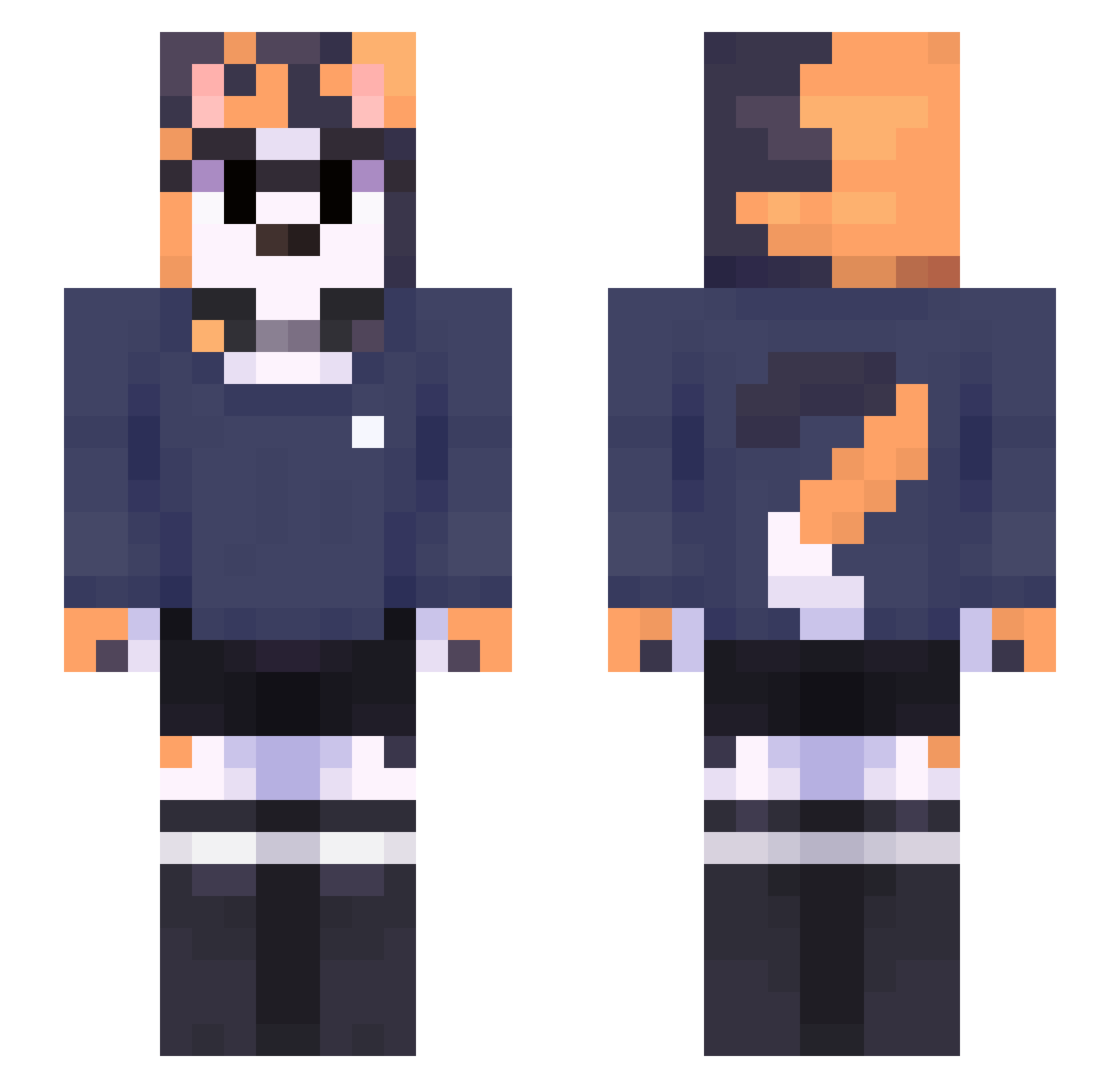 SanyaS28 Minecraft skin, front and back view