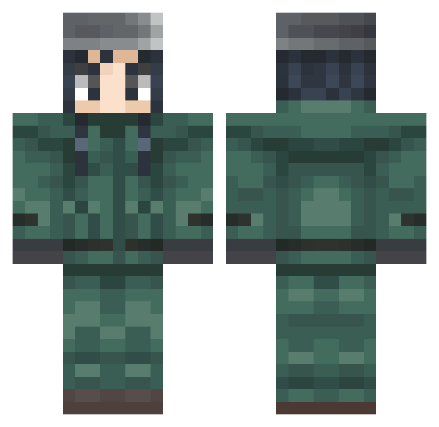 Rhukino Minecraft skin, front and back view