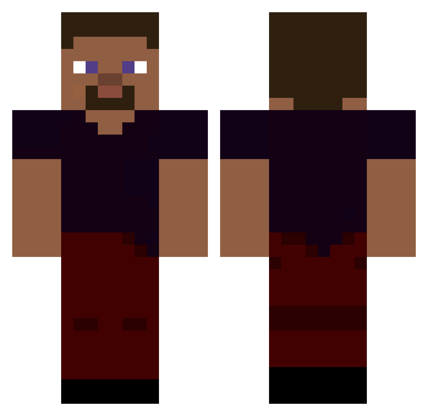 Saric_jkv Minecraft skin, front and back view