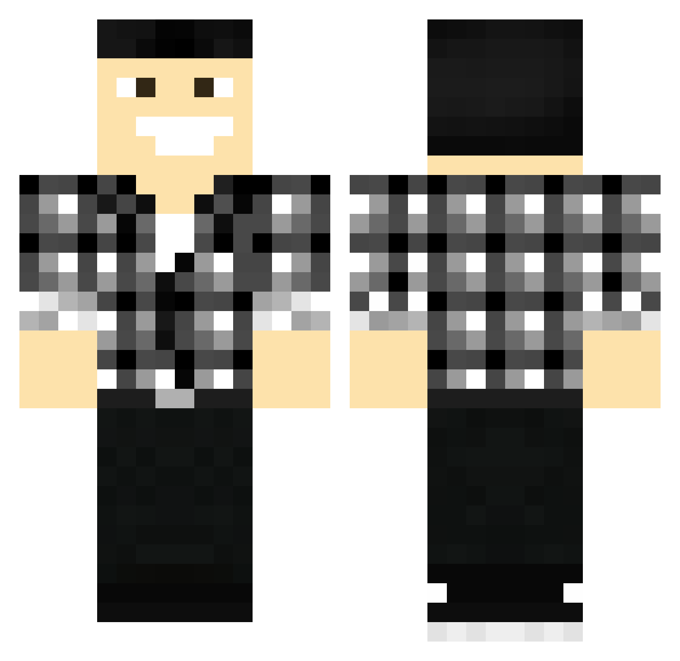Eclair_Chocolat Minecraft skin, front and back view