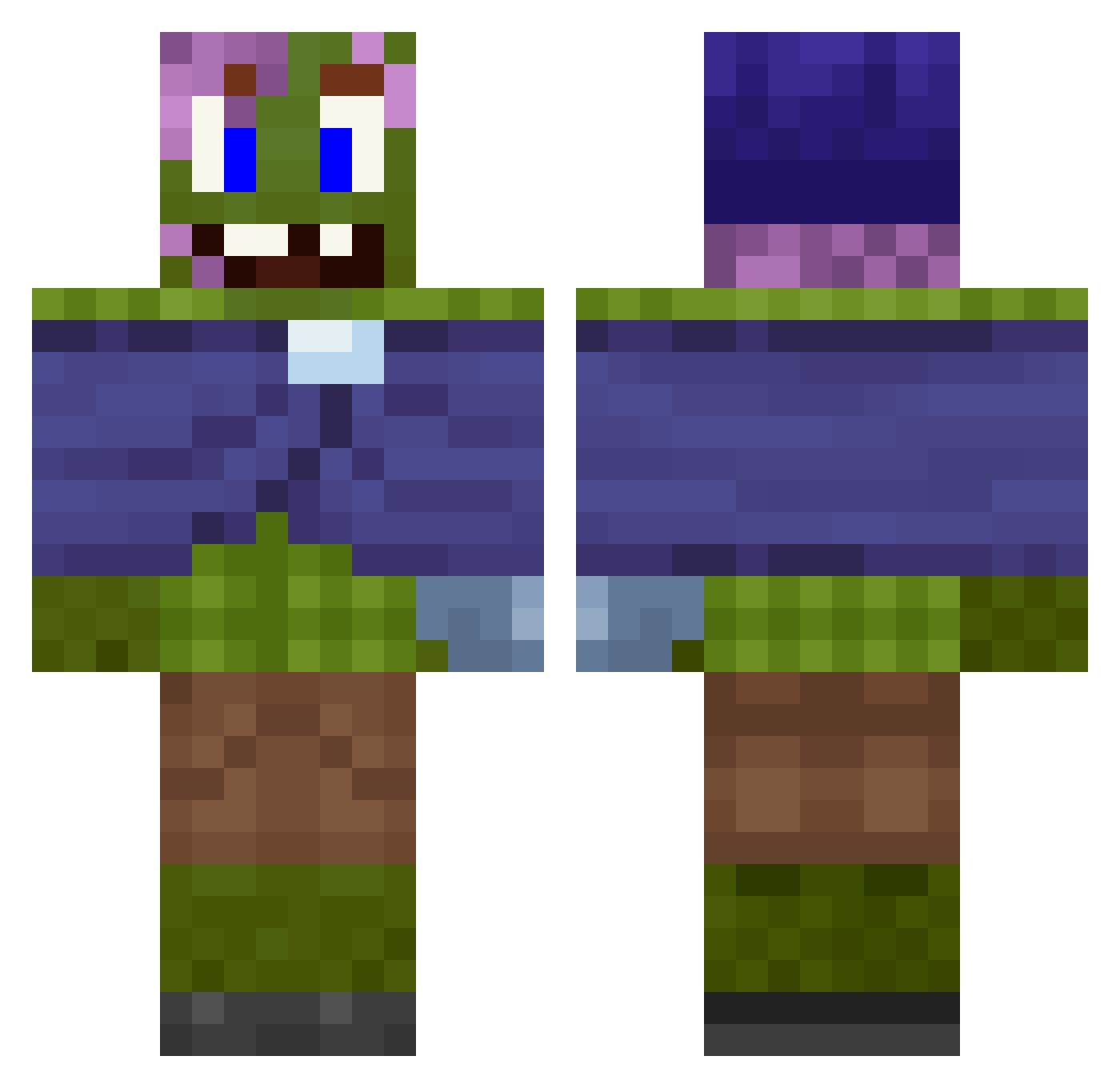 hpyef Minecraft skin, front and back view