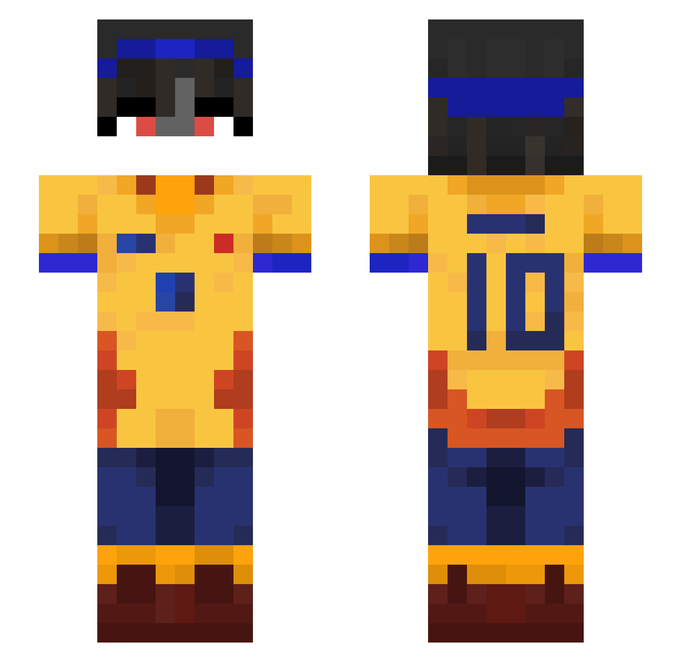 iZayrox77 Minecraft skin, front and back view