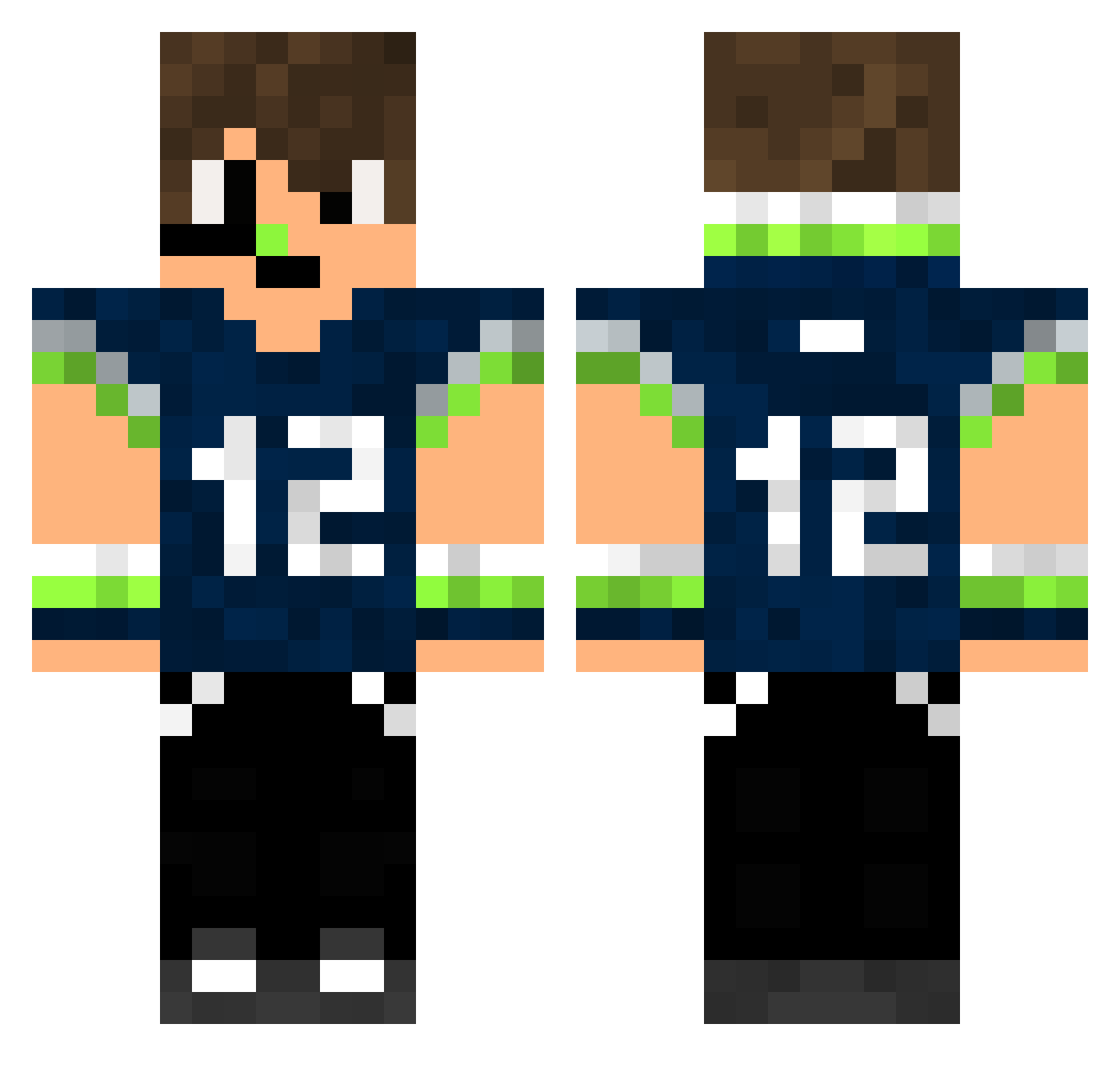 Sea_Hawk Minecraft skin, front and back view