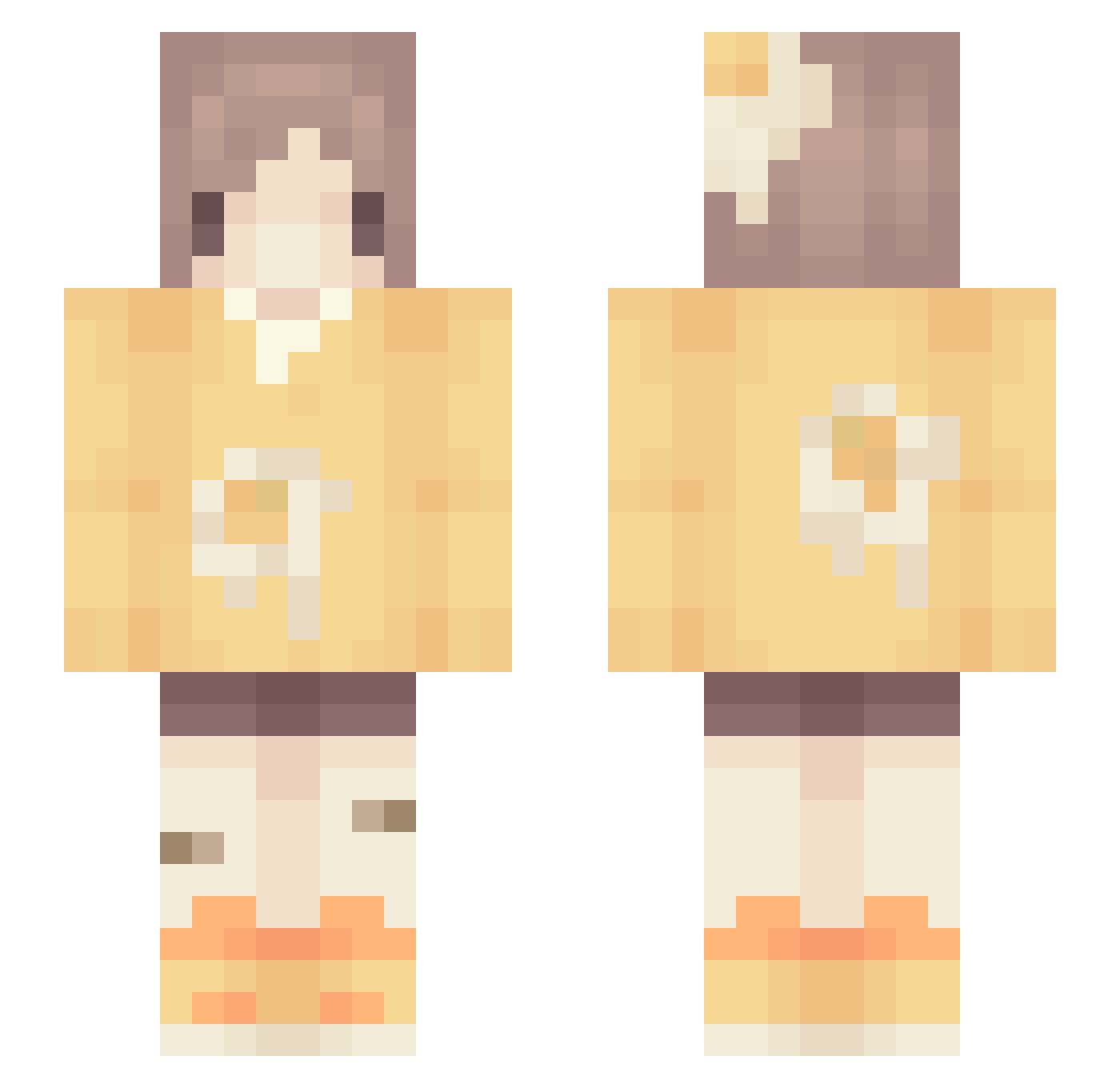 junicosmic Minecraft skin, front and back view