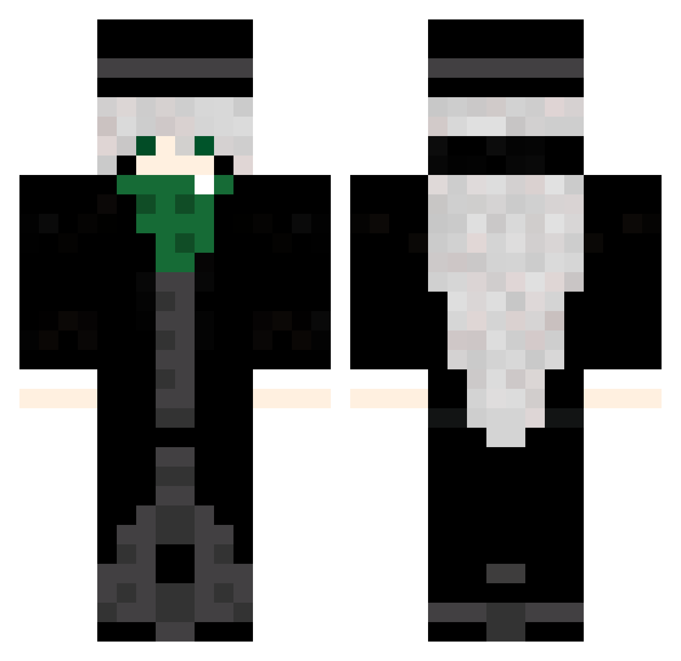 AmMoD12 Minecraft skin, front and back view