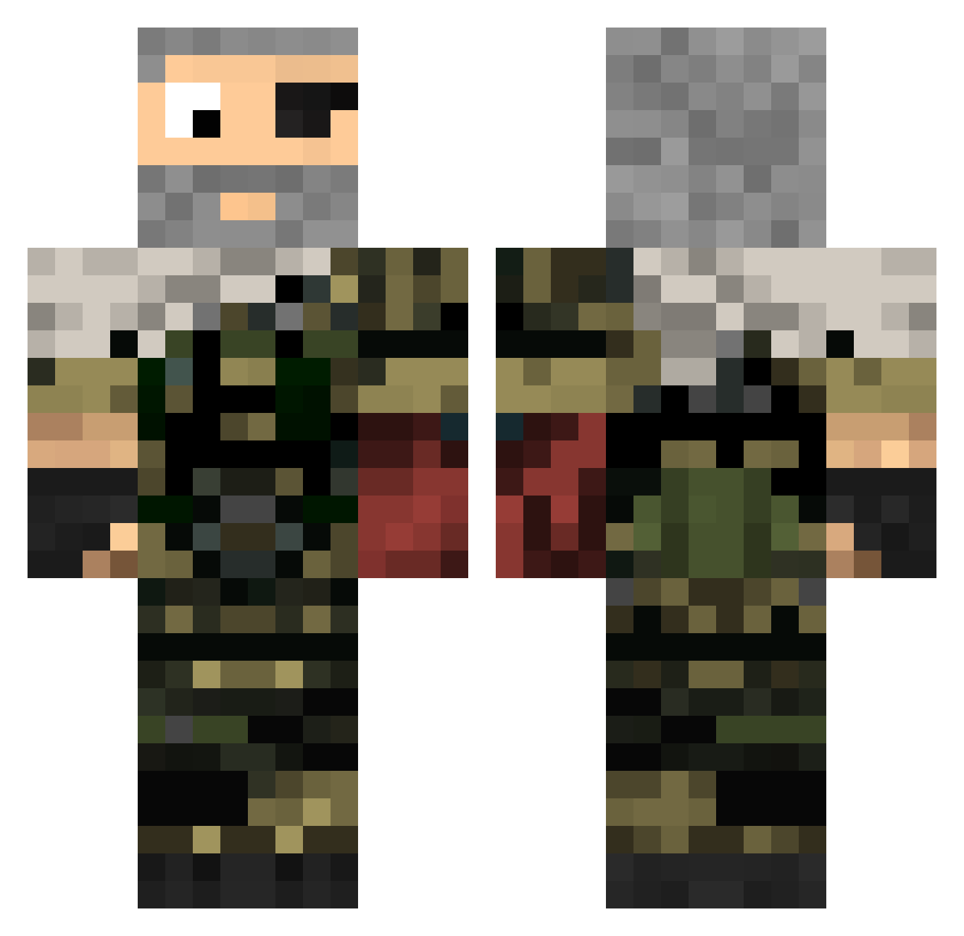 NagatoKomado Minecraft skin, front and back view