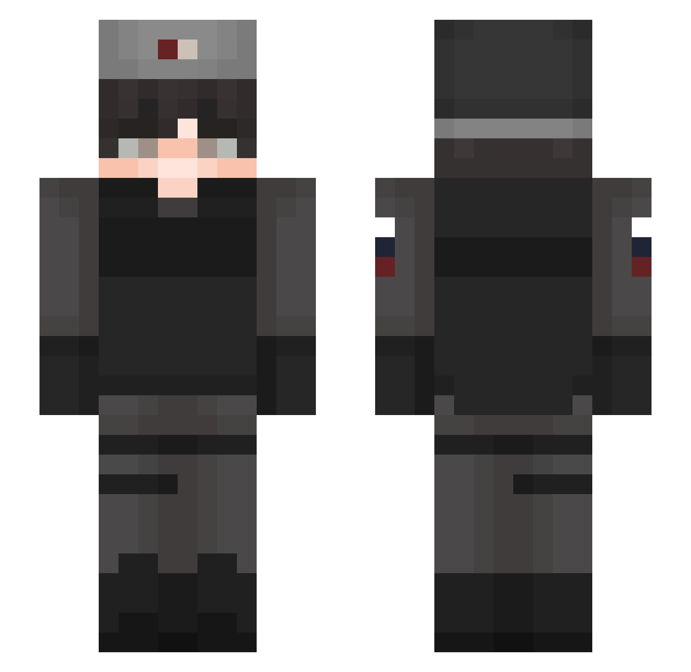 bblxnk Minecraft skin, front and back view