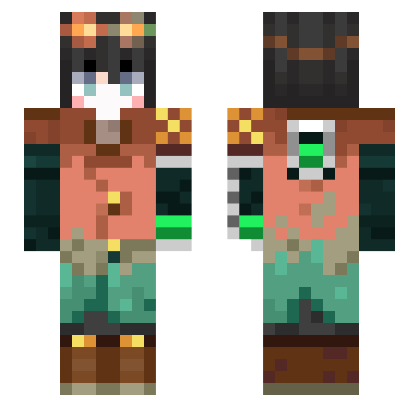SamasKQLY Minecraft skin, front and back view