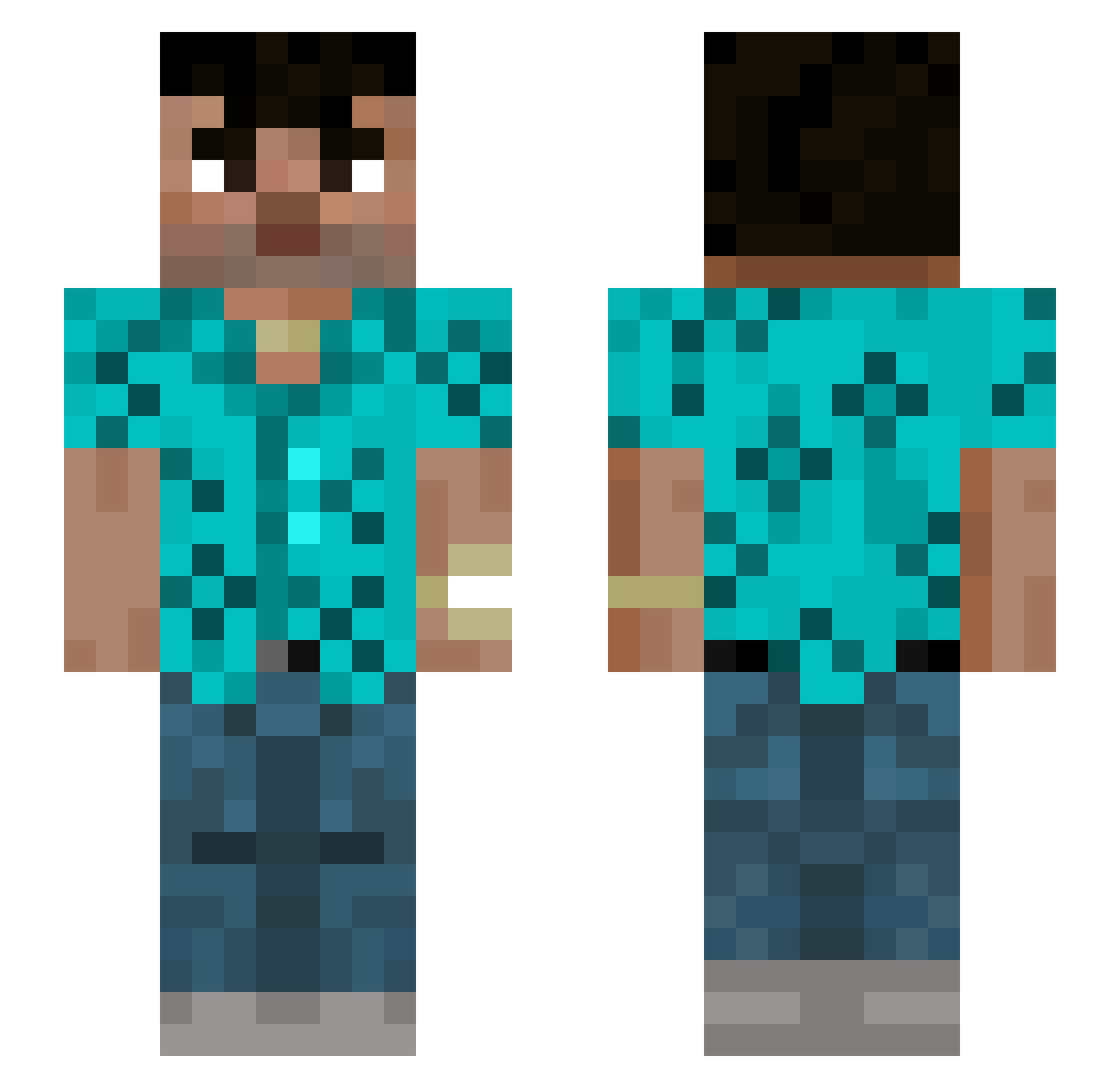 BlatterMarc Minecraft skin, front and back view