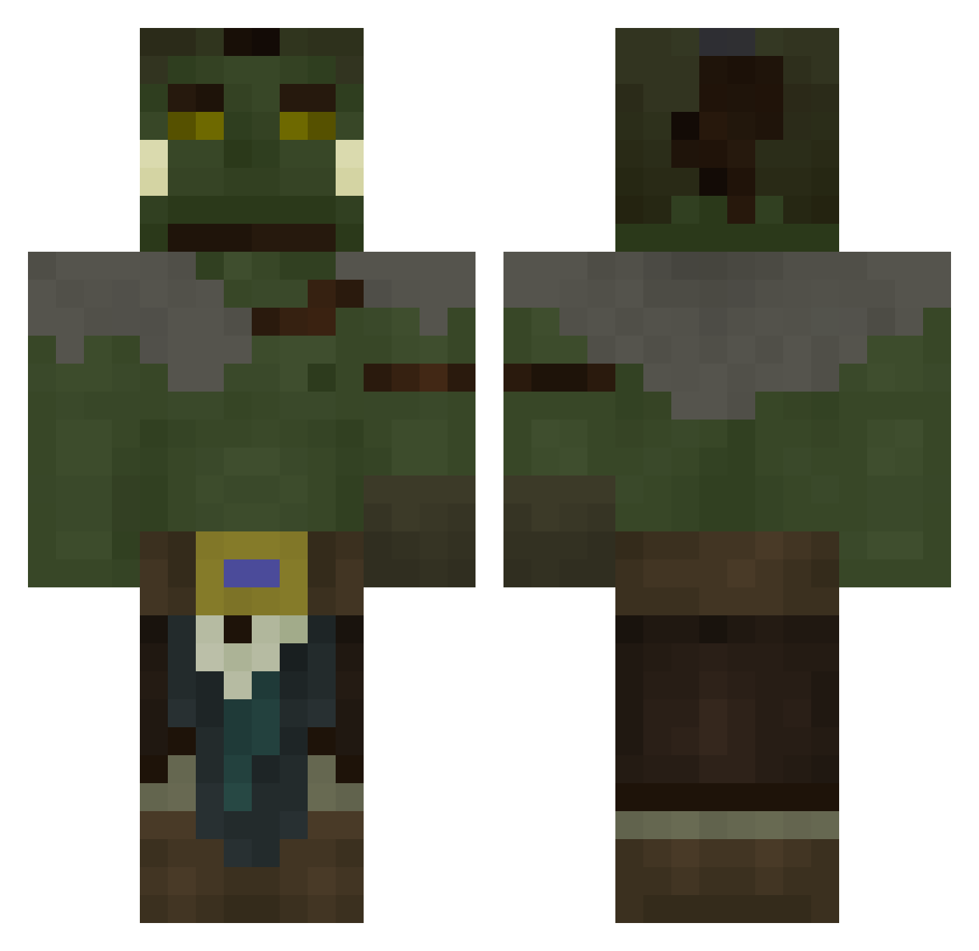 deth_x Minecraft skin, front and back view