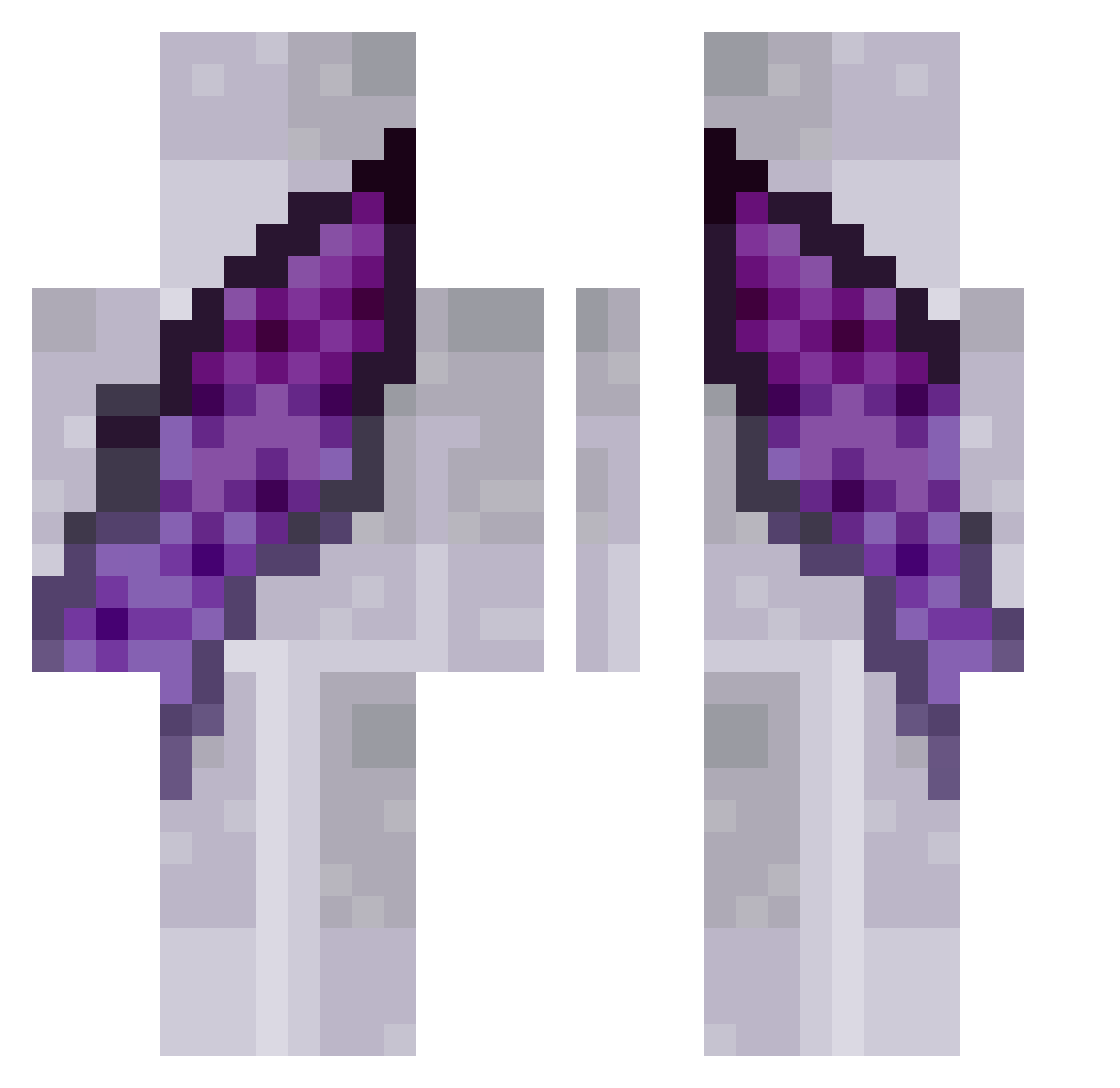 AuMilky Minecraft skin, front and back view
