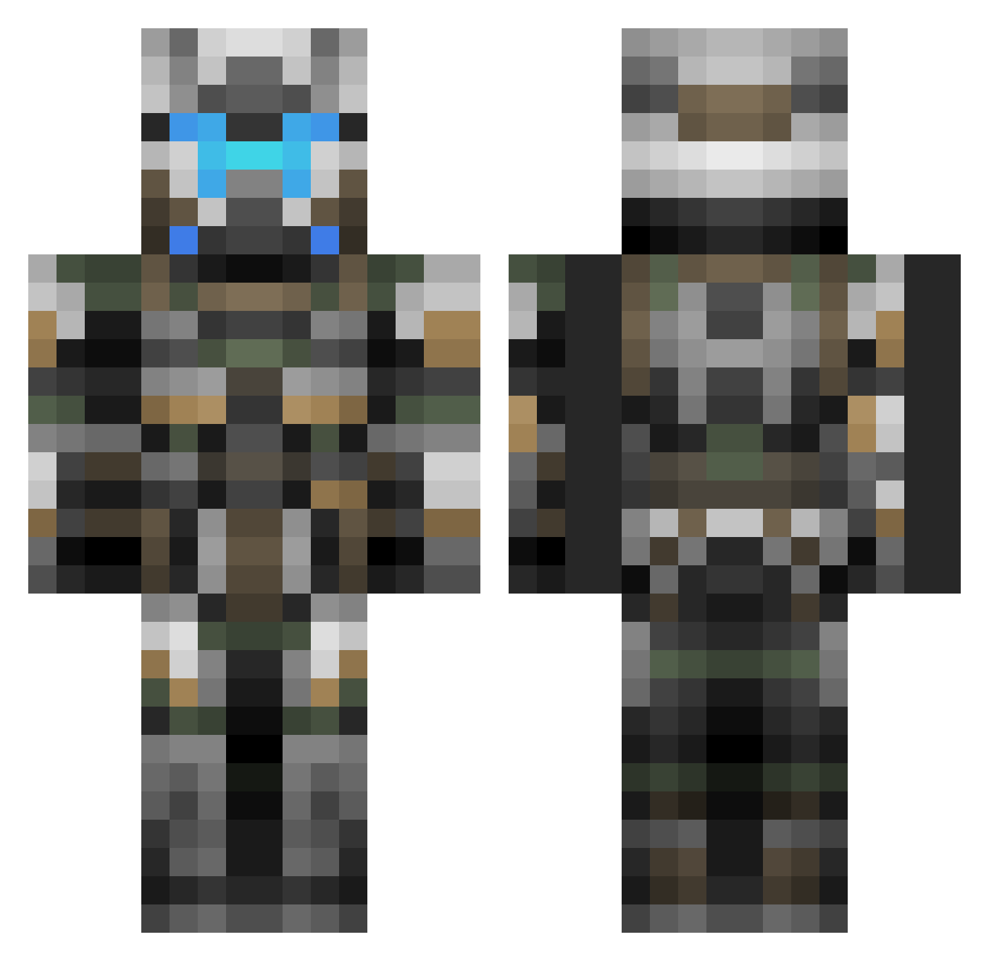 wolfrock04 Minecraft skin, front and back view