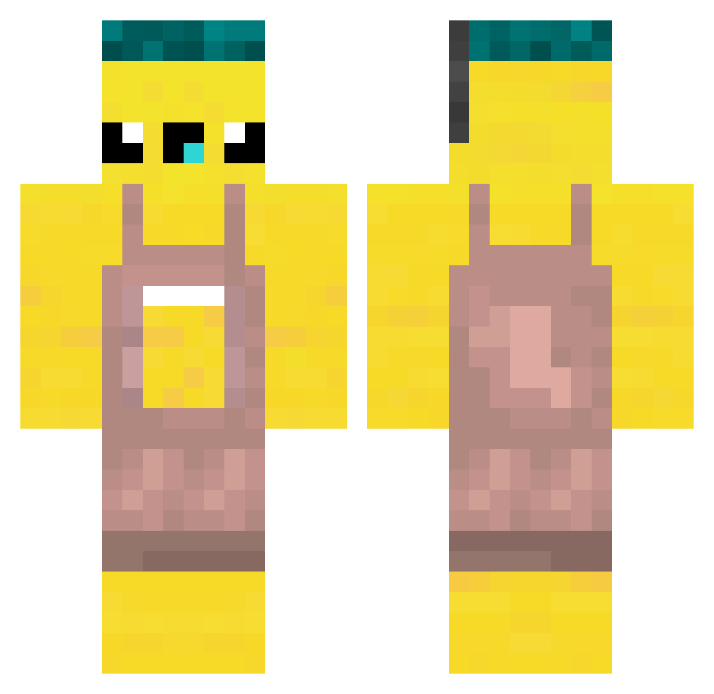 vlxluv Minecraft skin, front and back view