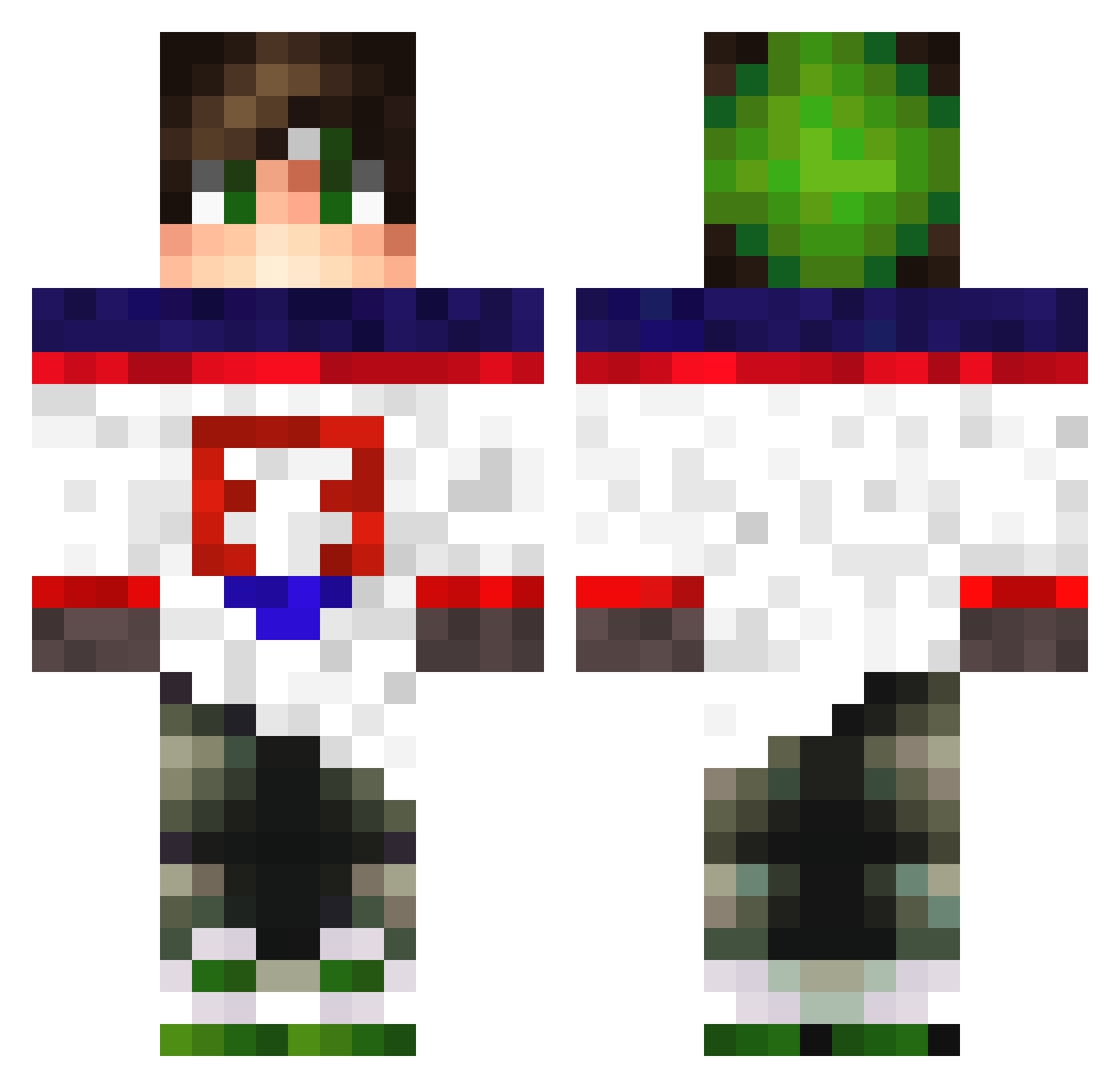 Enzaner Minecraft skin, front and back view