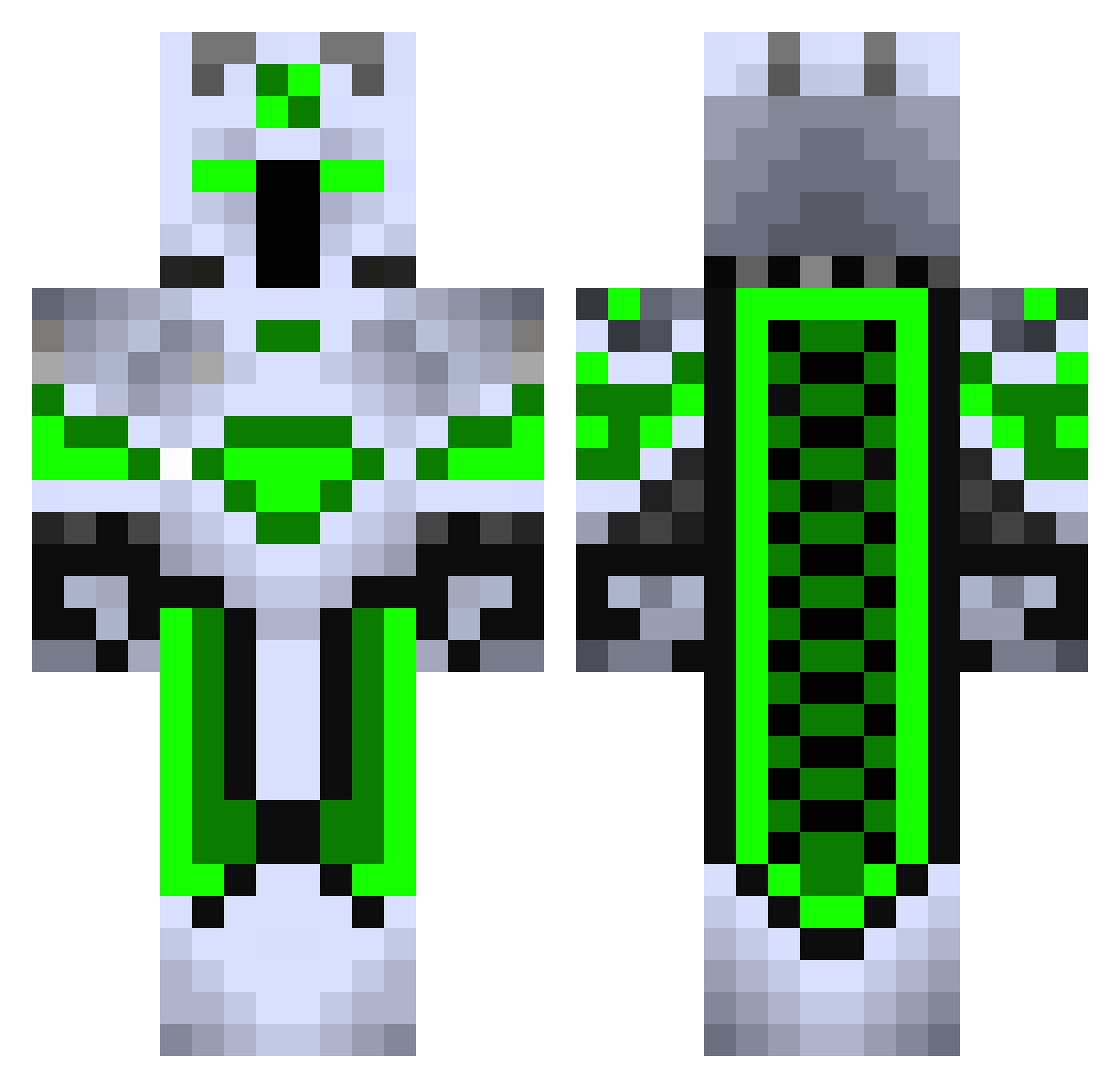 GabrielIDW Minecraft skin, front and back view