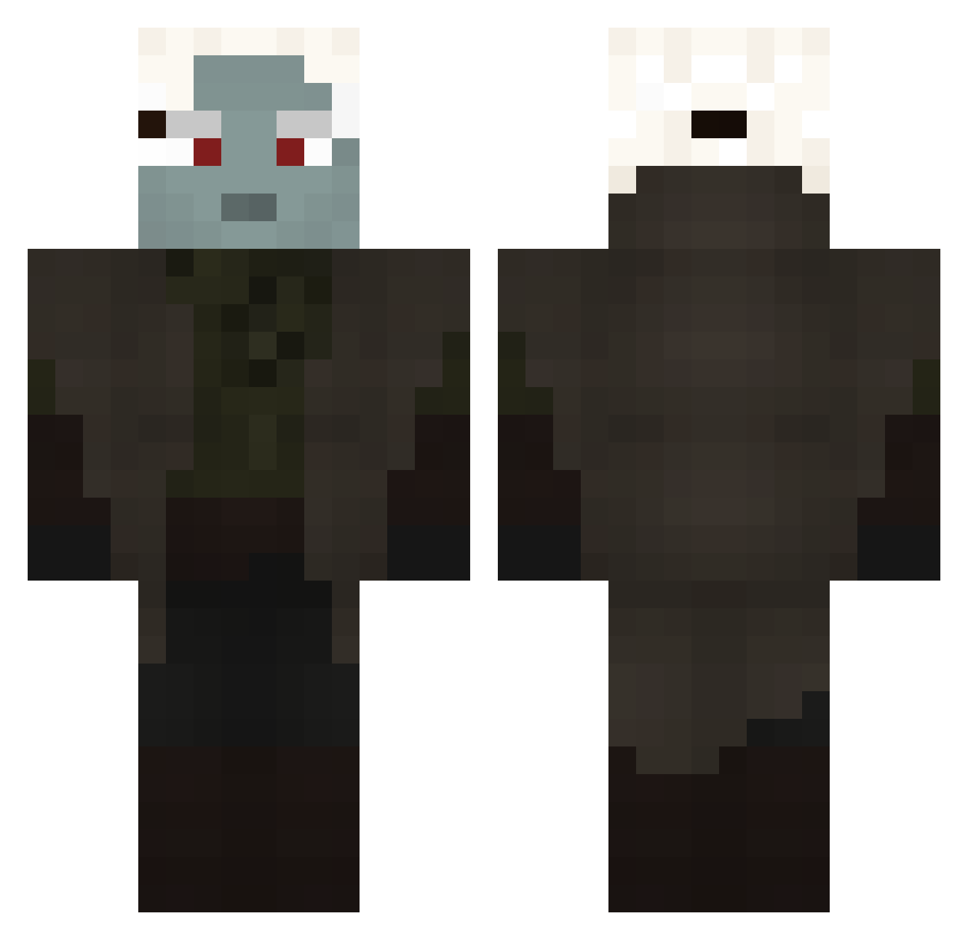 WinterOwls Minecraft skin, front and back view