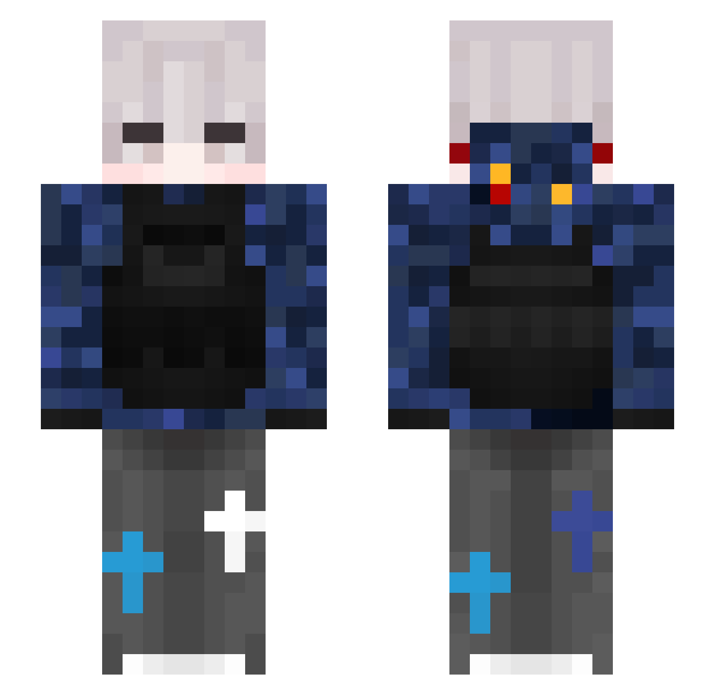 grynze Minecraft skin, front and back view