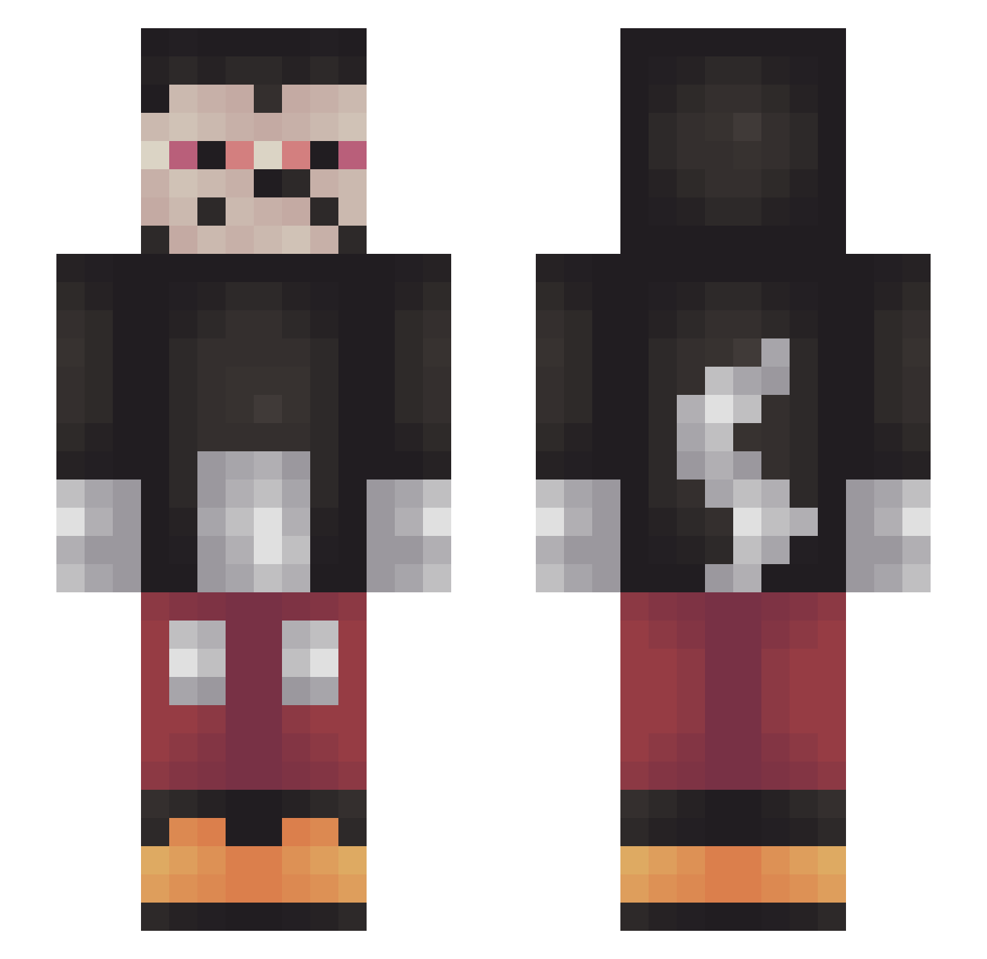 ElRatonPerron Minecraft skin, front and back view