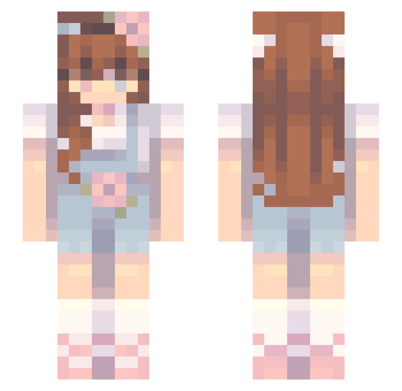 noeebaby Minecraft skin, front and back view