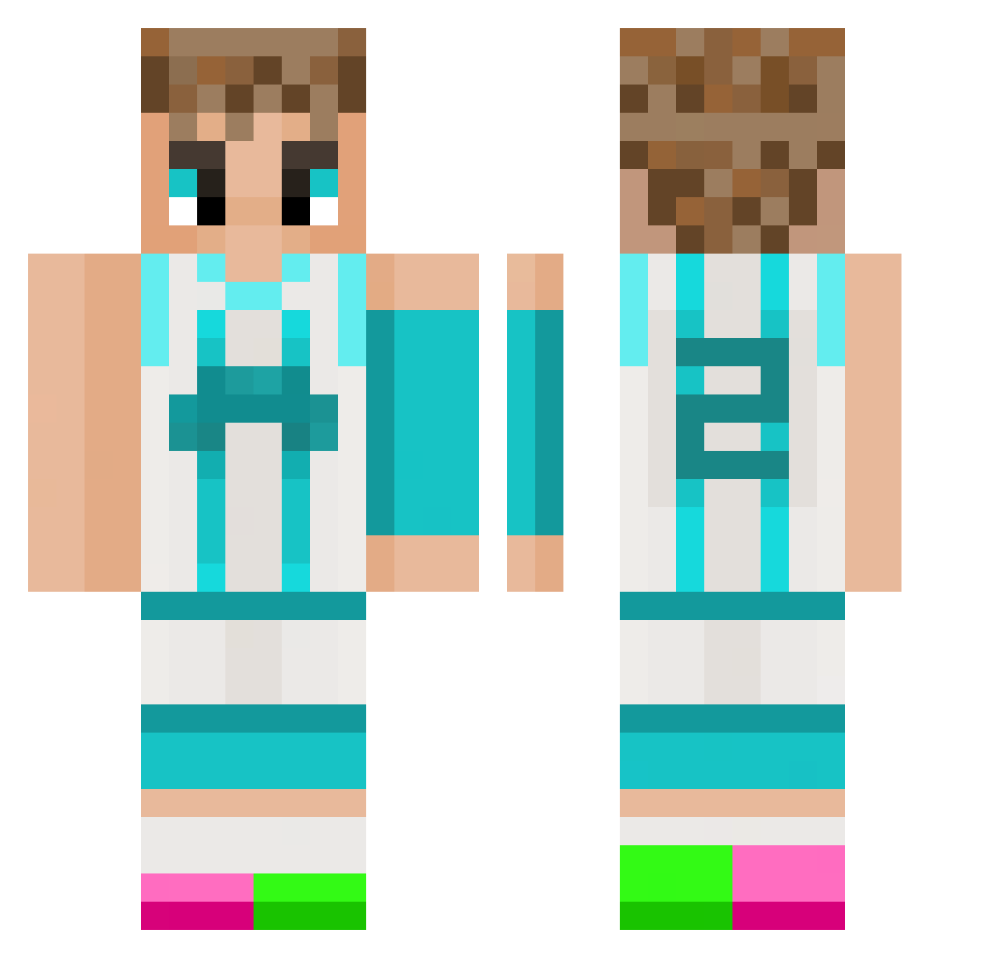 breezycl Minecraft skin, front and back view
