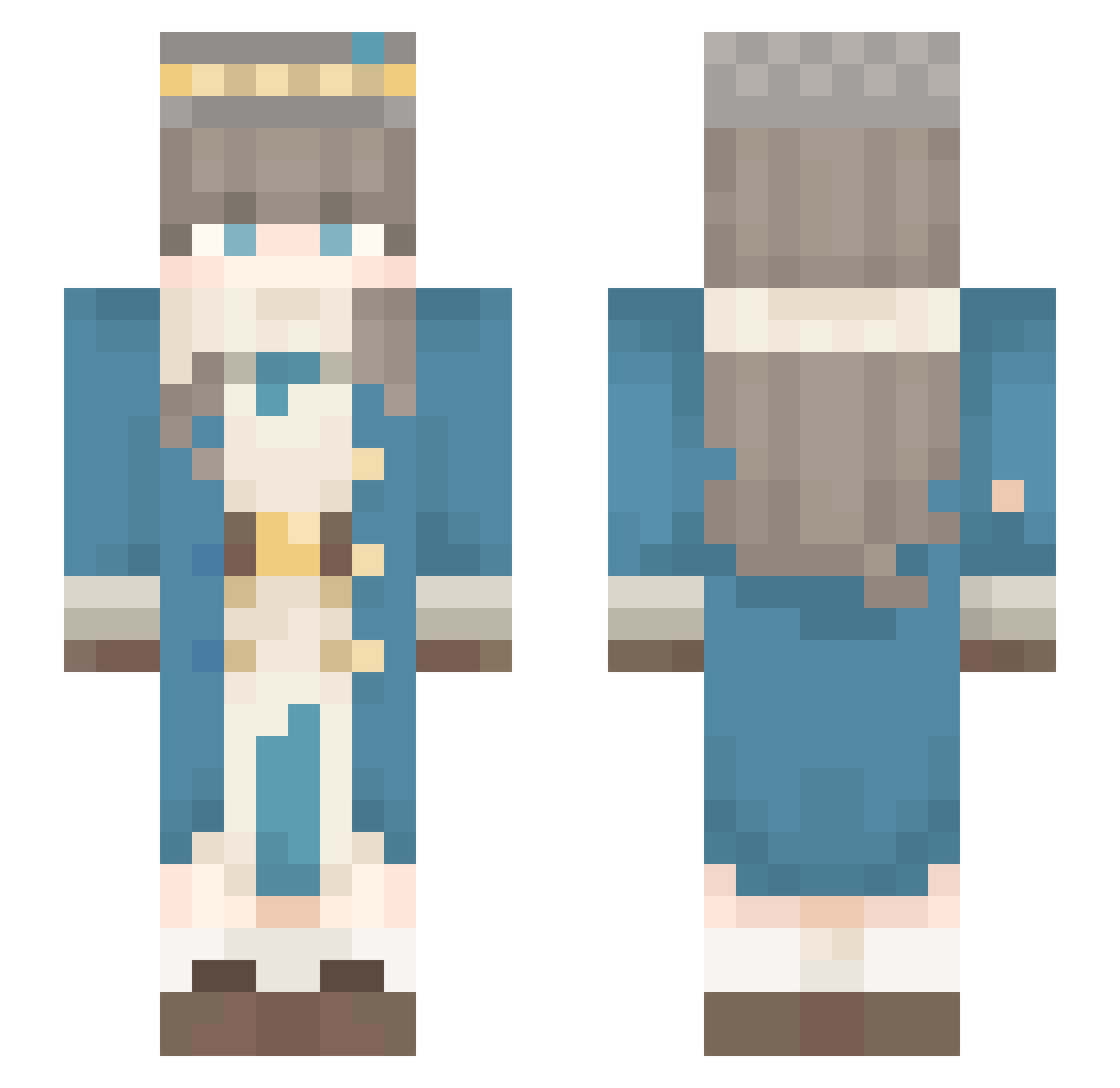 Lunala1311 Minecraft skin, front and back view