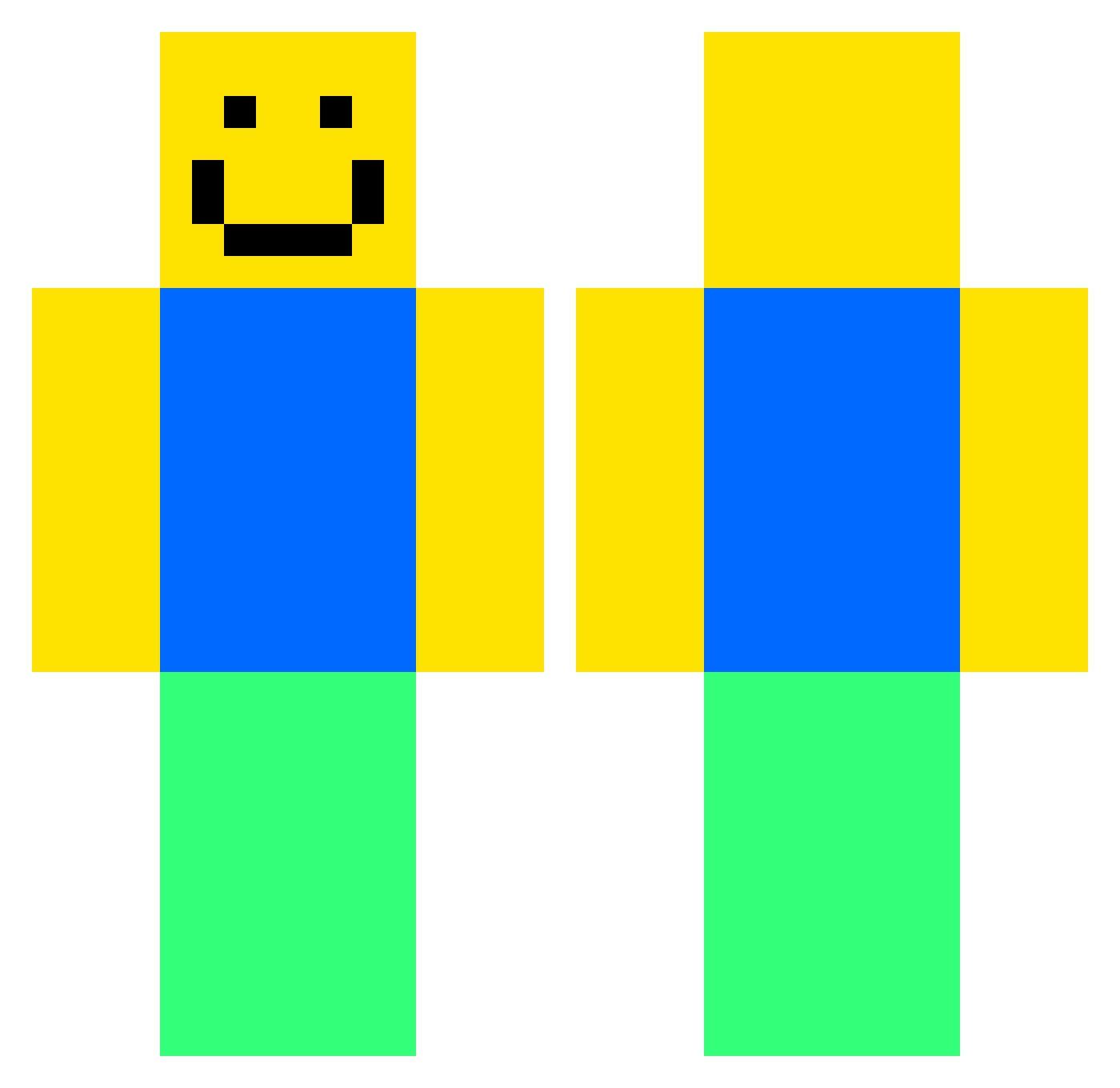 Natanwonton Minecraft skin, front and back view