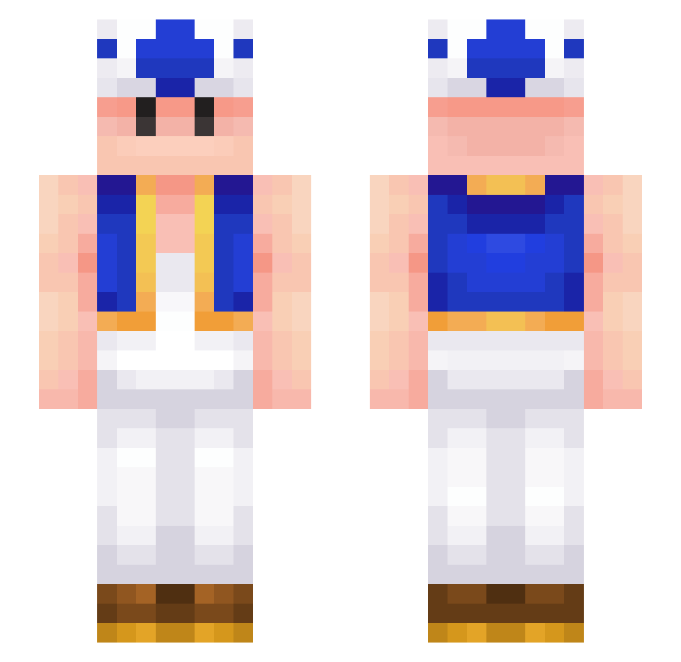 Julien3060 Minecraft skin, front and back view