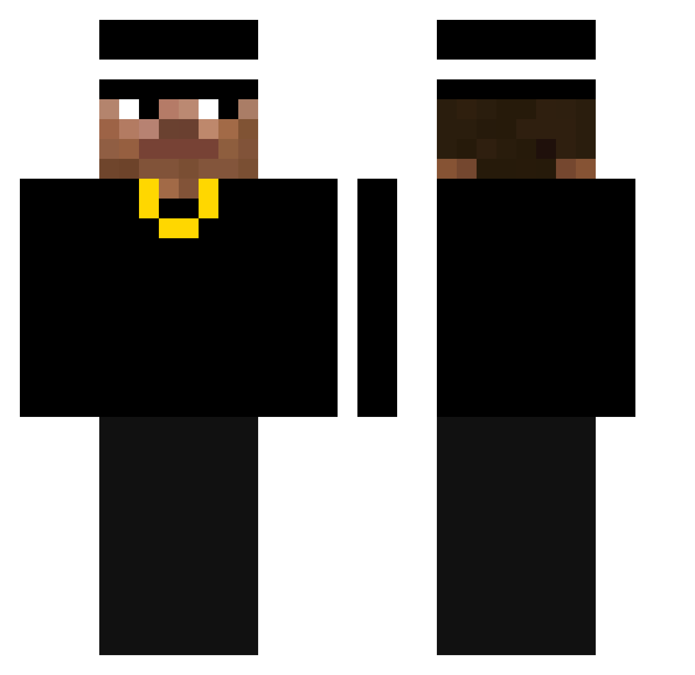 560kk Minecraft skin, front and back view