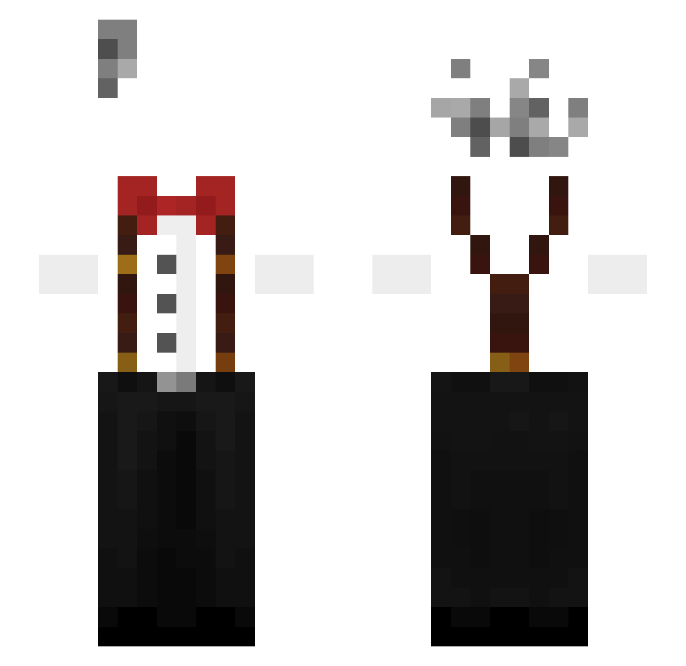 Bobanicus Minecraft skin, front and back view