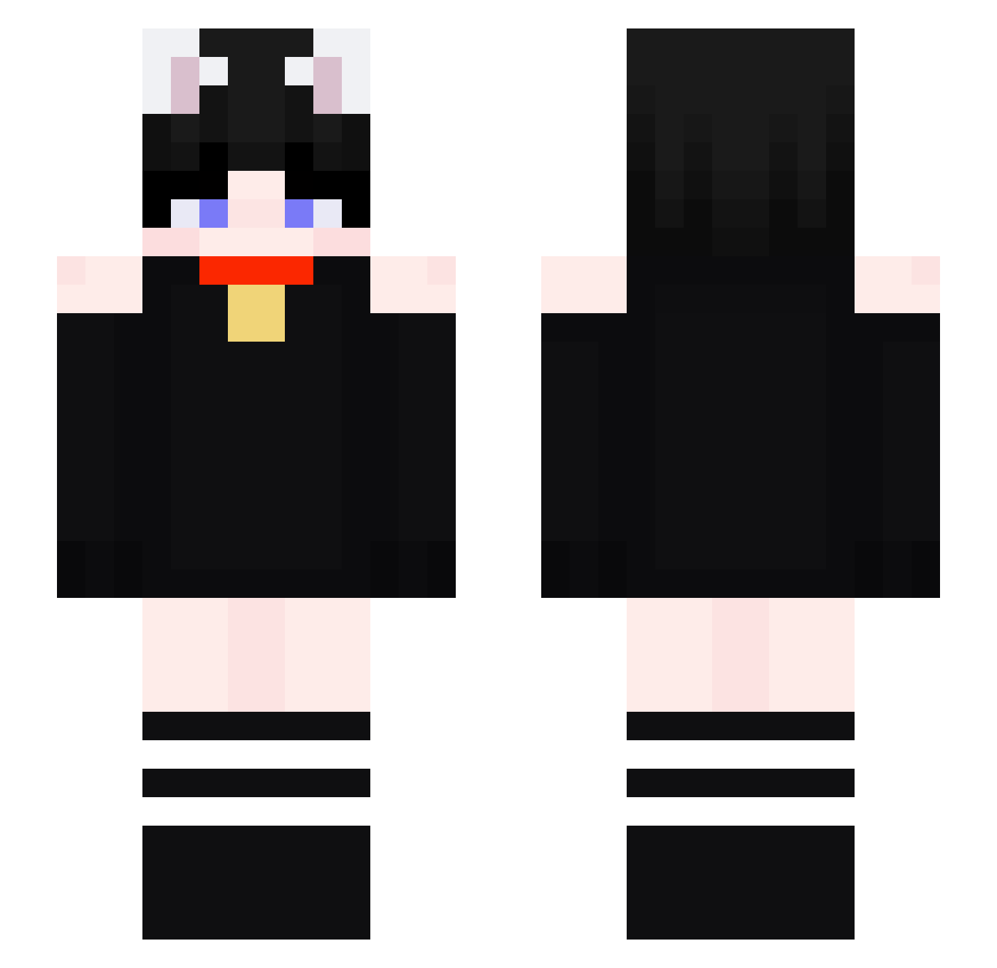 FireXAzure Minecraft skin, front and back view