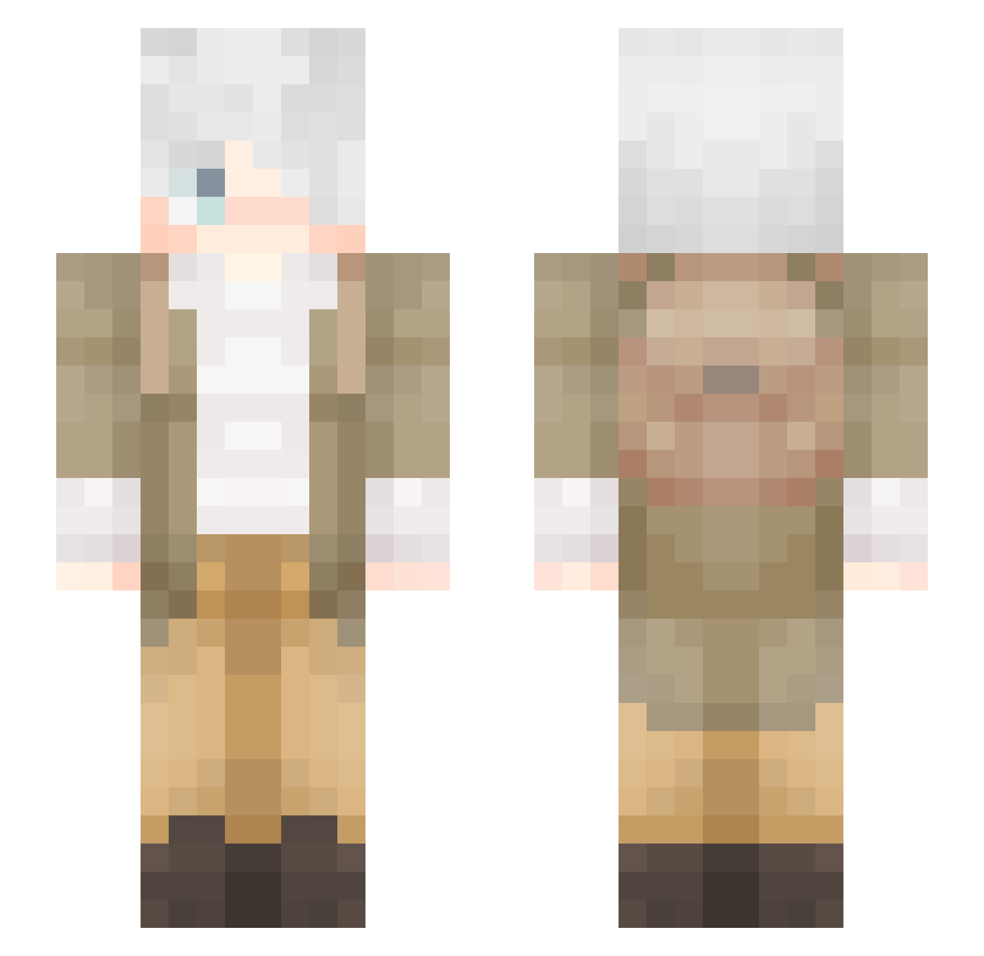 Japanese Minecraft skin, front and back view