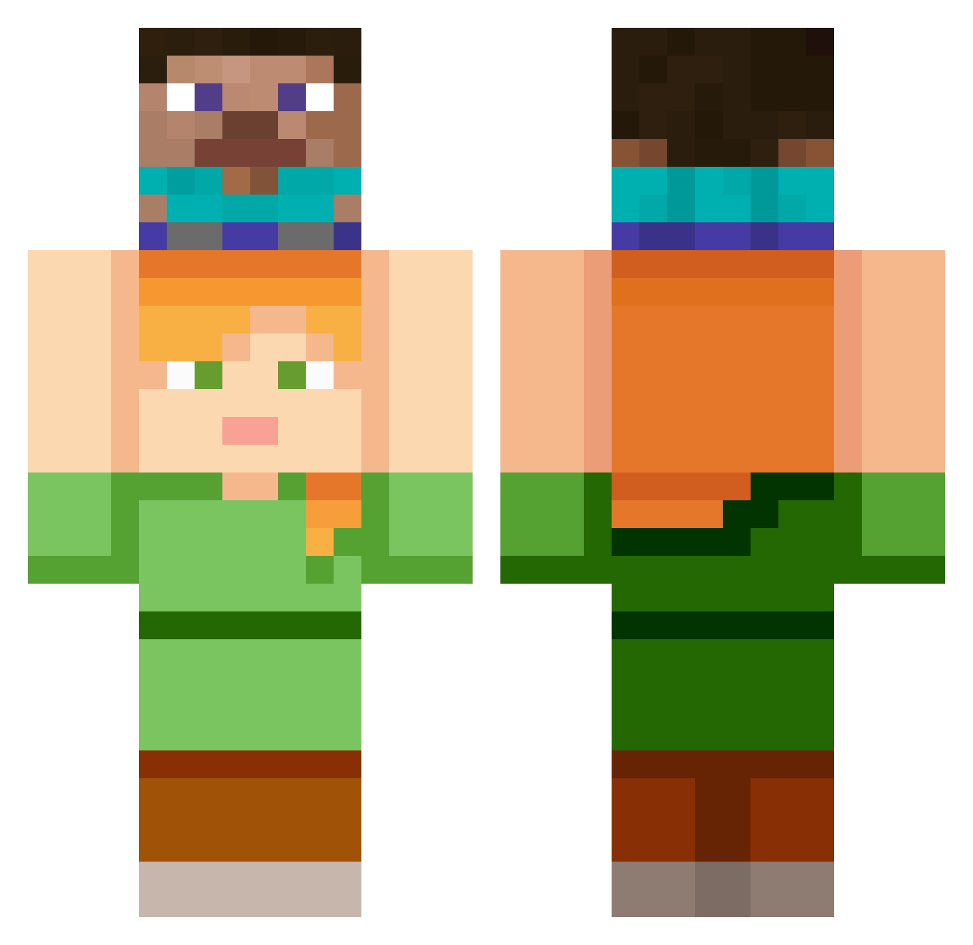 AndongSoju Minecraft skin, front and back view